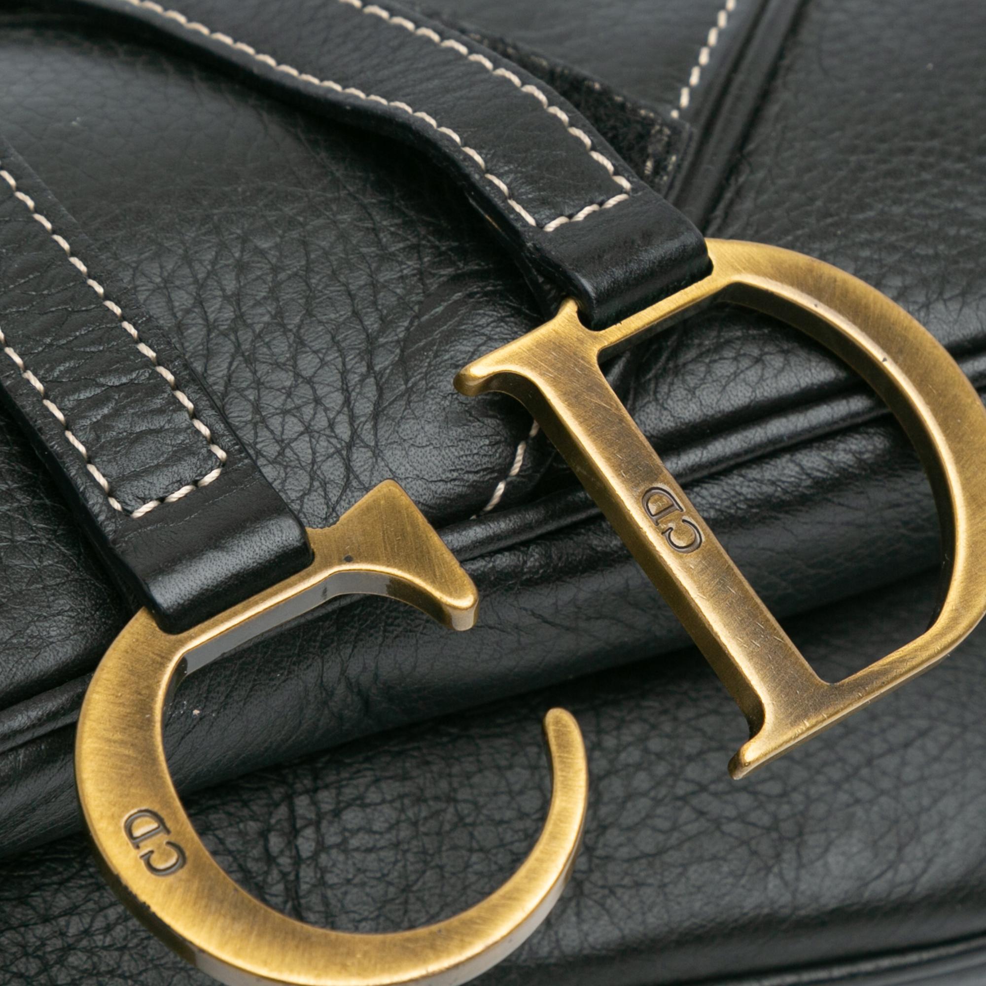 Dior Leather Double Saddle Bag (SHG-OxgLEJ)