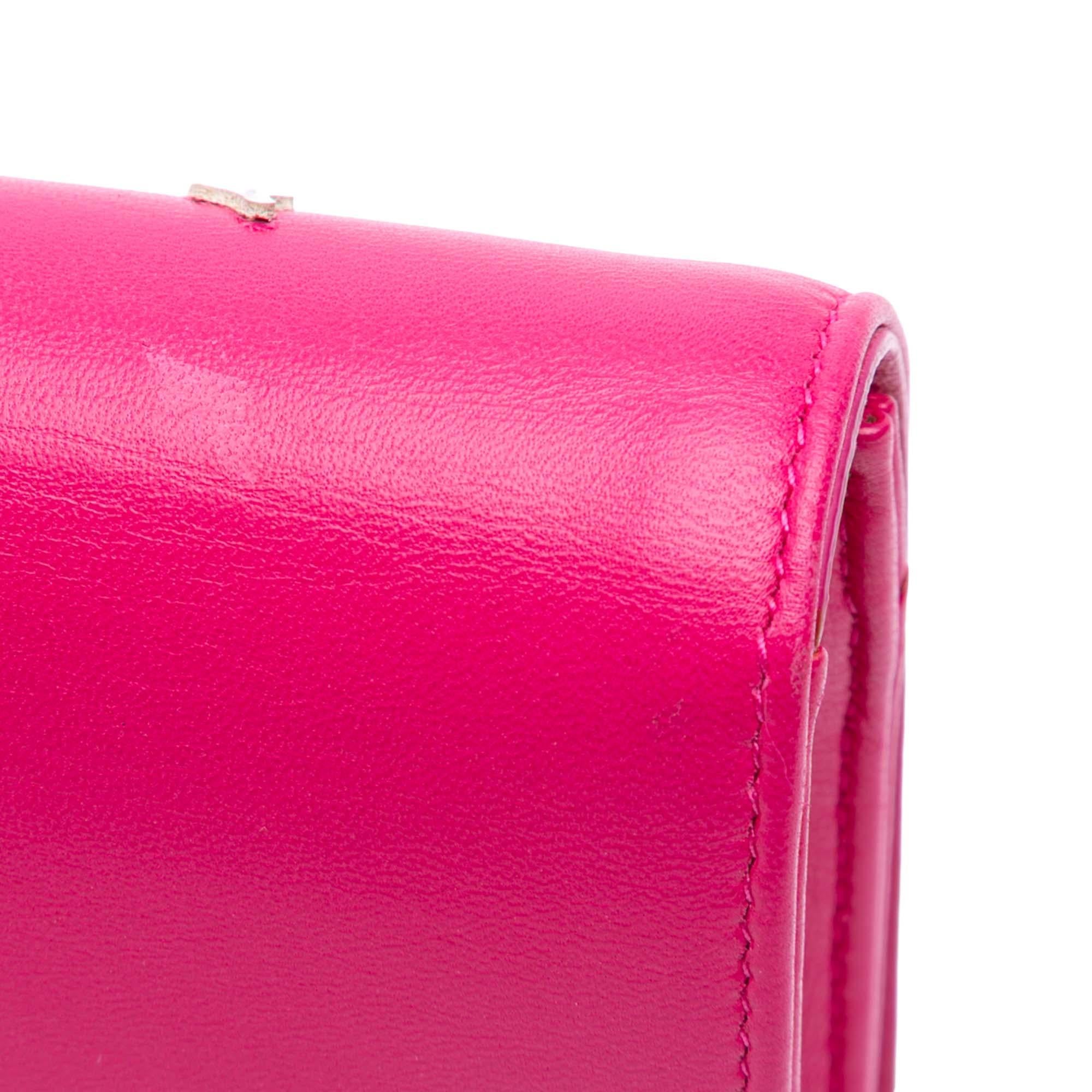 Dior Leather Patch Embroidered Diorama Wallet On Chain