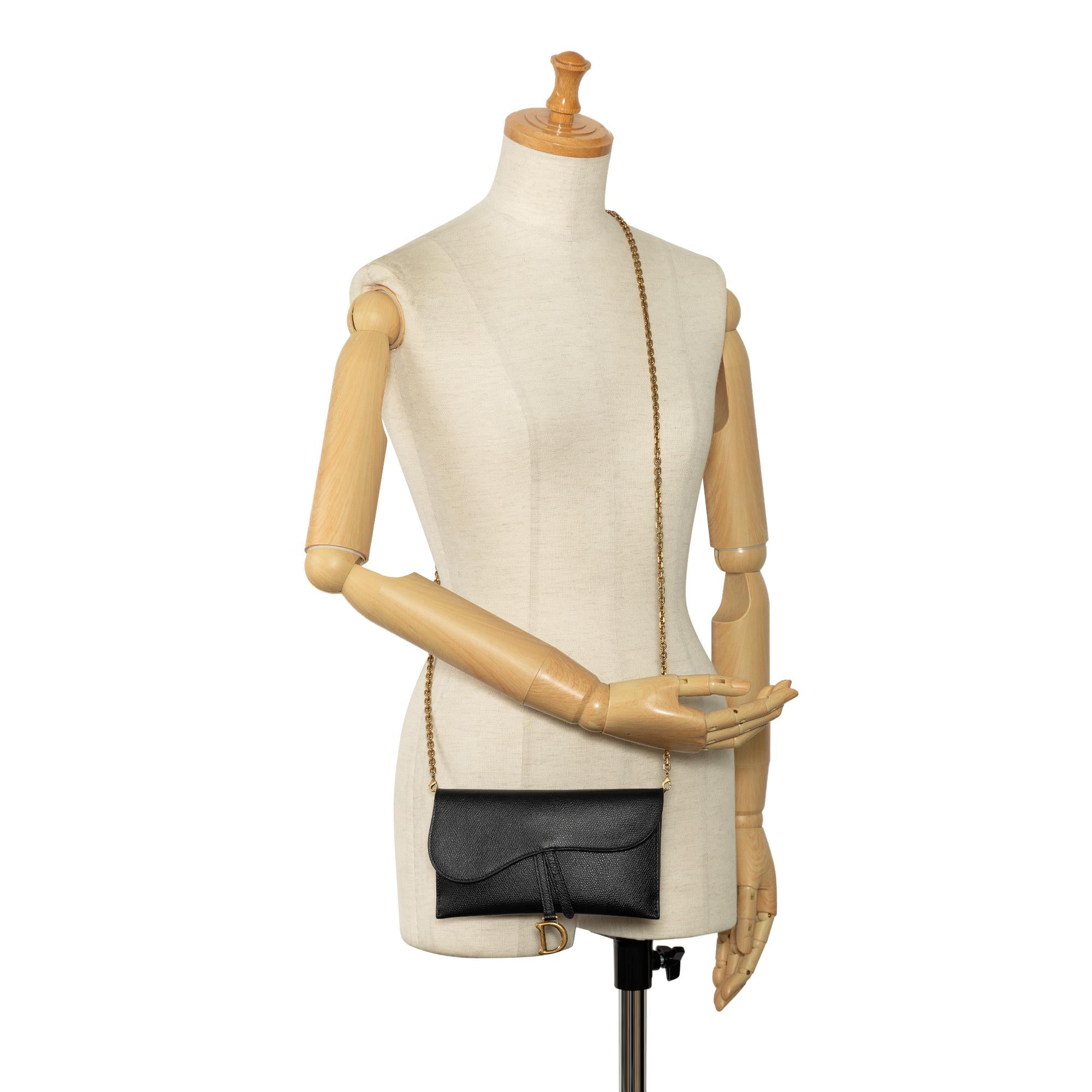 Dior Leather Saddle Wallet On Chain (SHG-i9ZAJm)