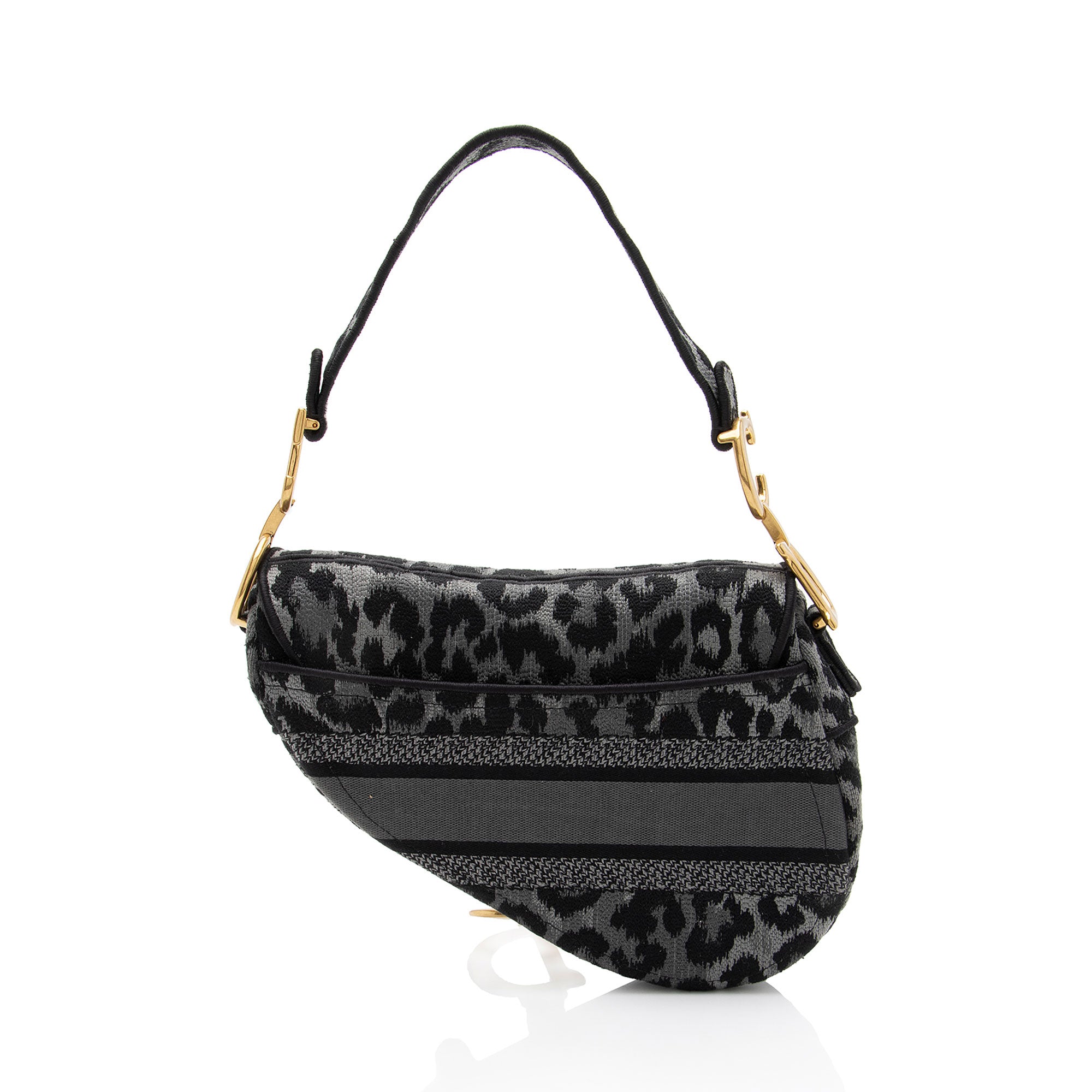 Dior Leopard Canvas Medium Saddle Bag