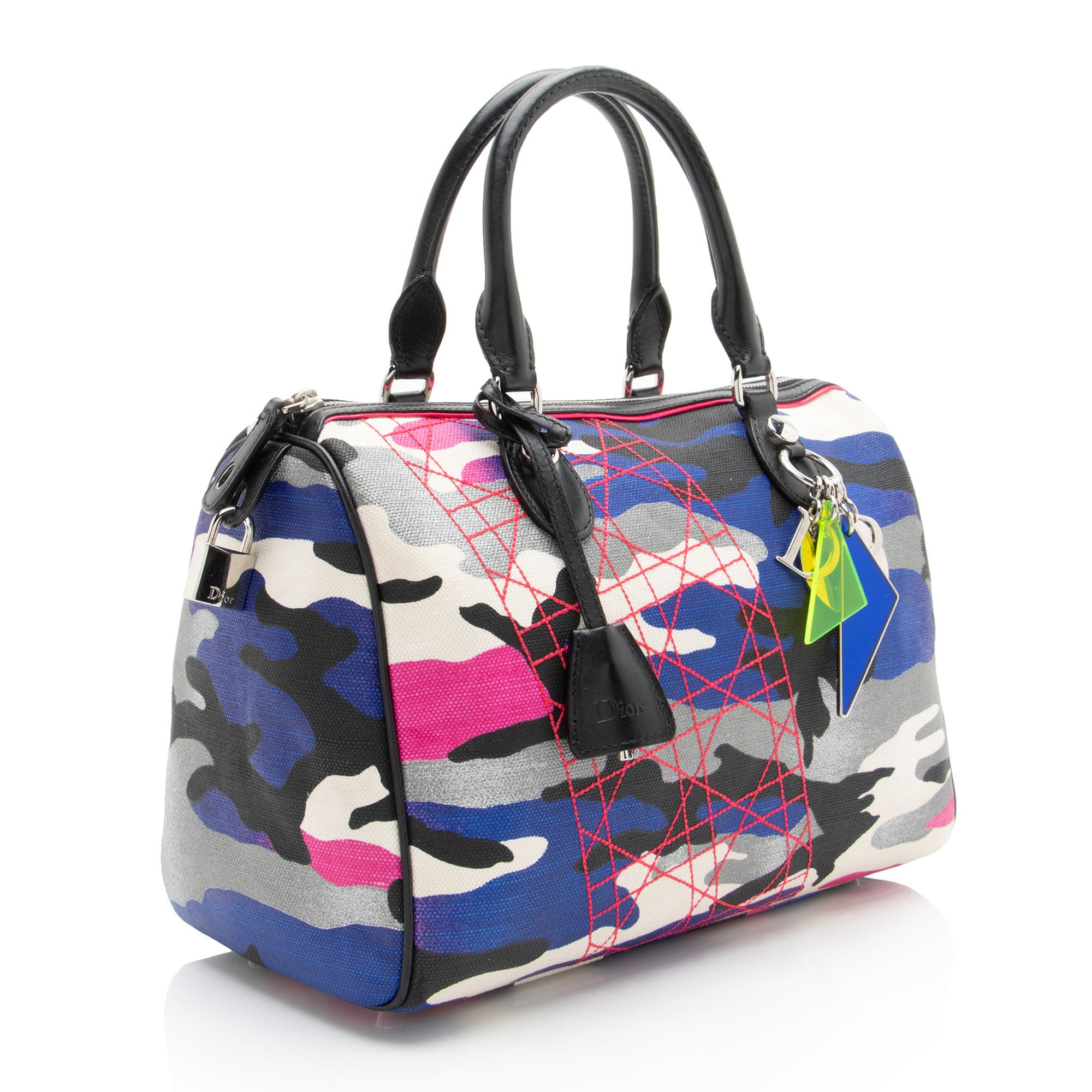 Dior Limited Edition Canvas Anselm Reyle Polochon Satchel