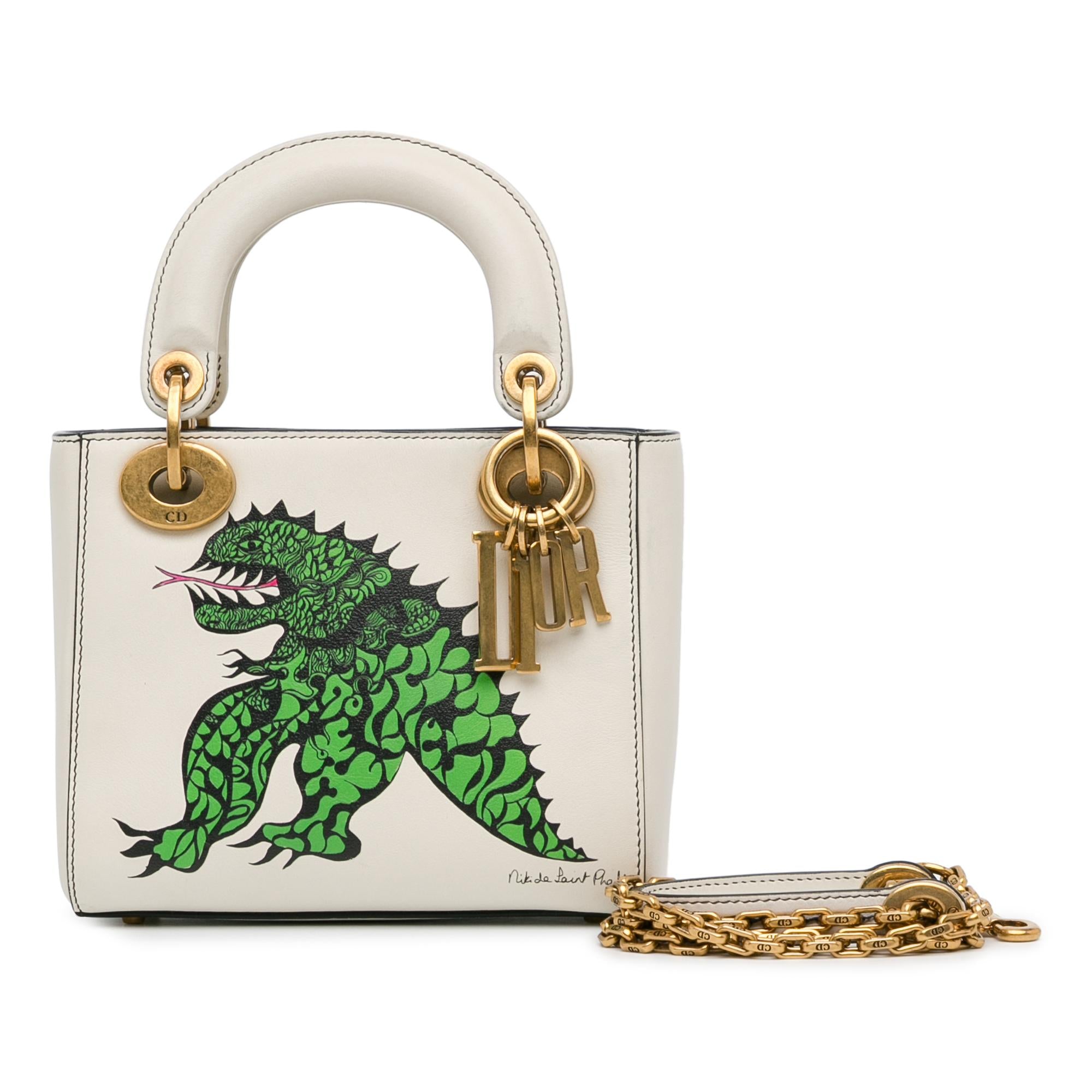 Dior Limited Edition Niki De Saint Phalle Mini Dragon Calfskin Lady Dior (SHG-C3LcwE)