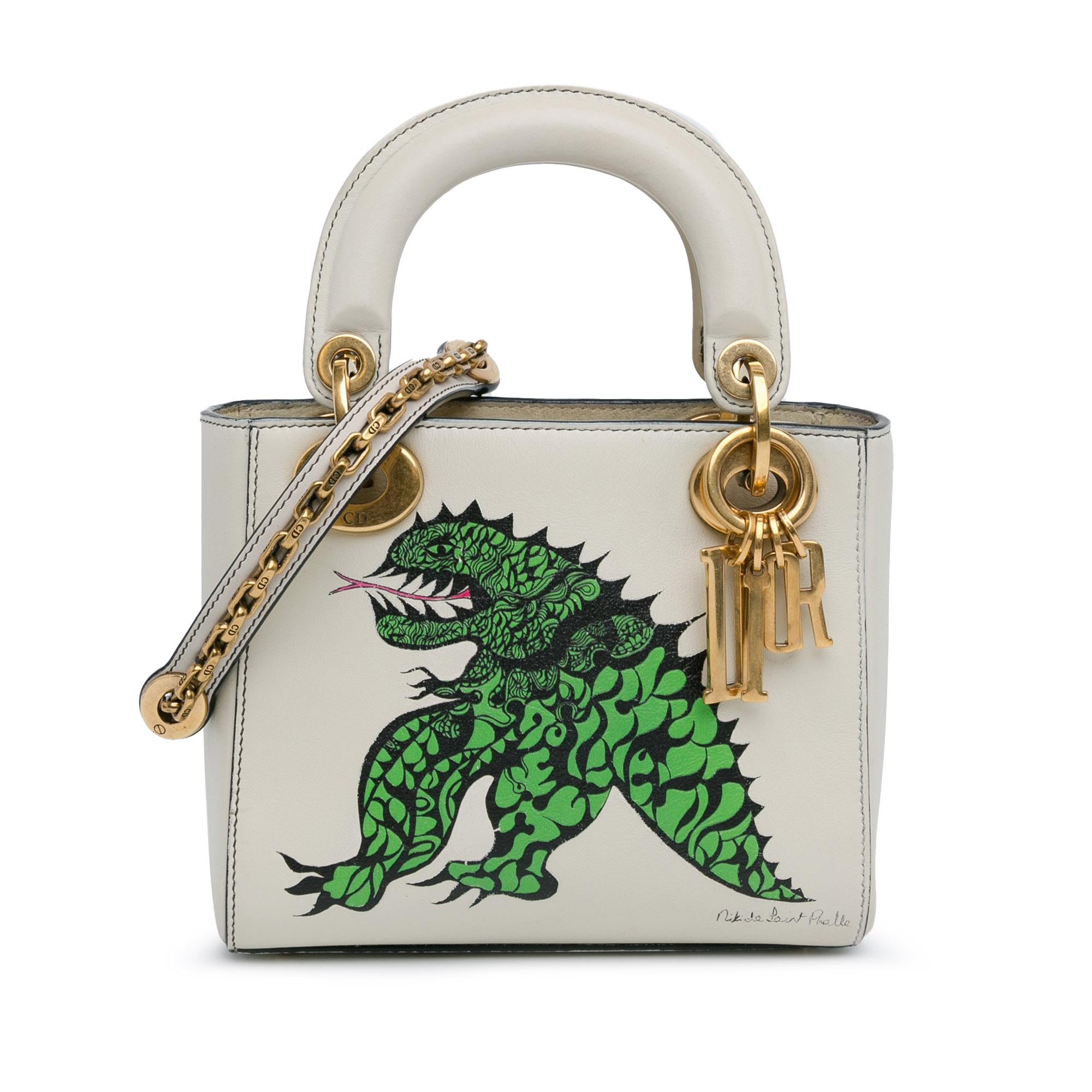 Dior Limited Edition Niki De Saint Phalle Mini Dragon Calfskin Lady Dior (SHG-cPVrsh)