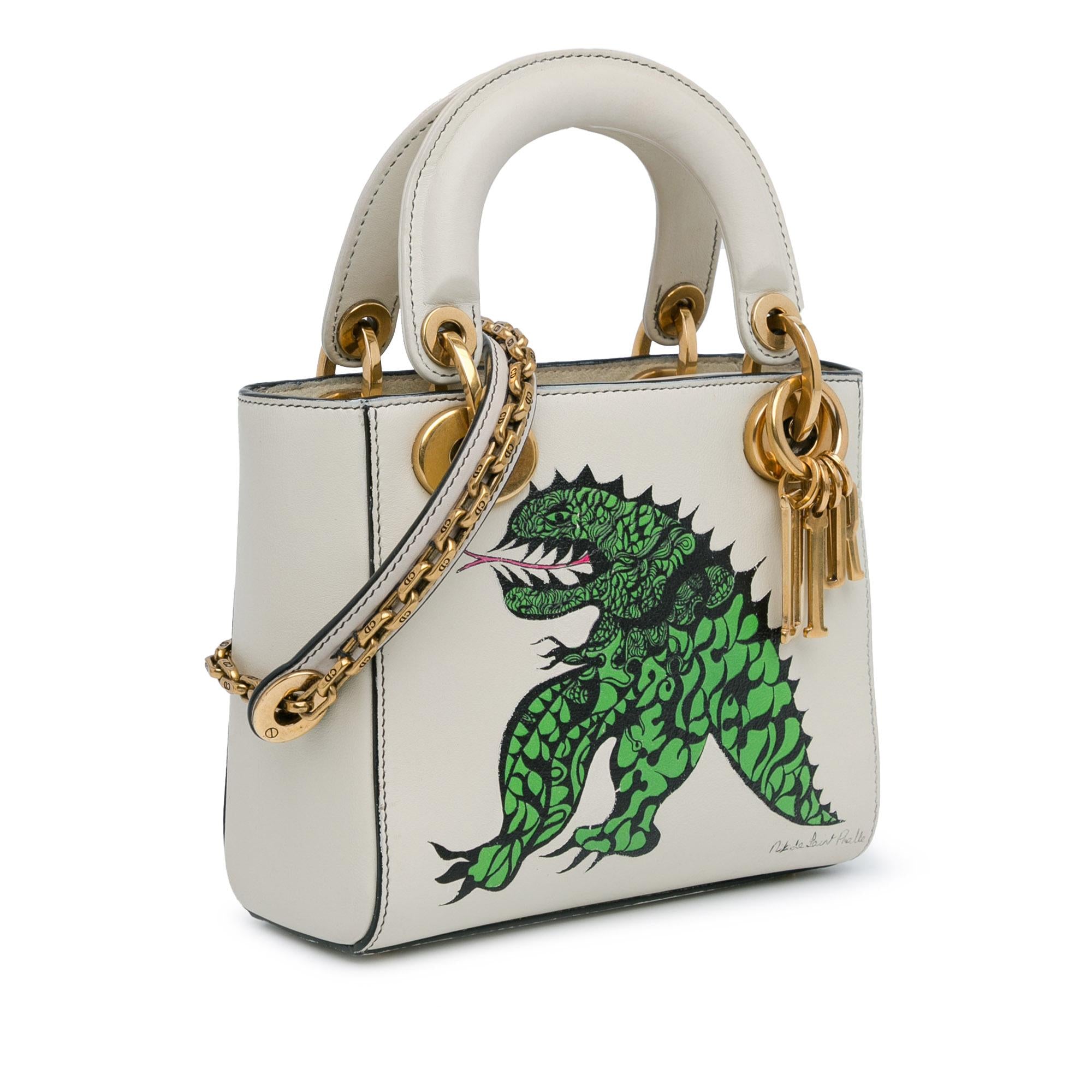 Dior Limited Edition Niki De Saint Phalle Mini Dragon Calfskin Lady Dior (SHG-cPVrsh)