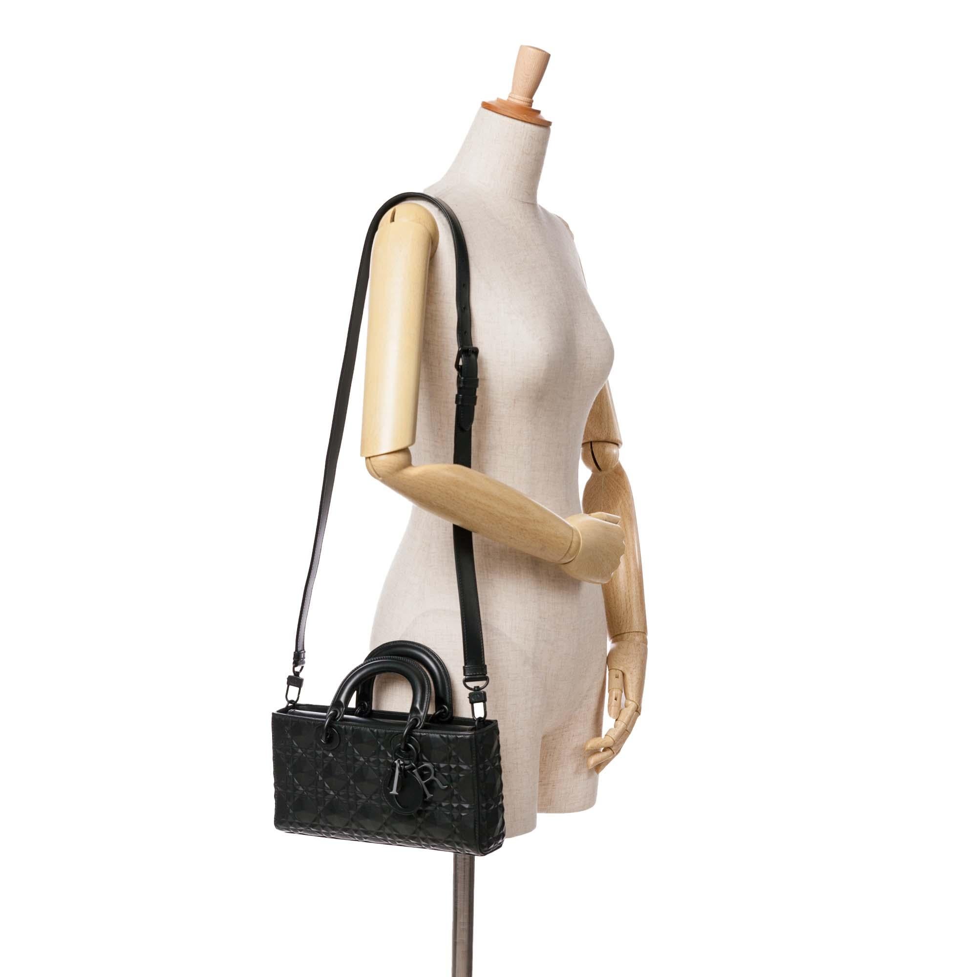 Dior Medium Calfskin Cannage Diamond Lady D Joy (SHG-0FjalQ)