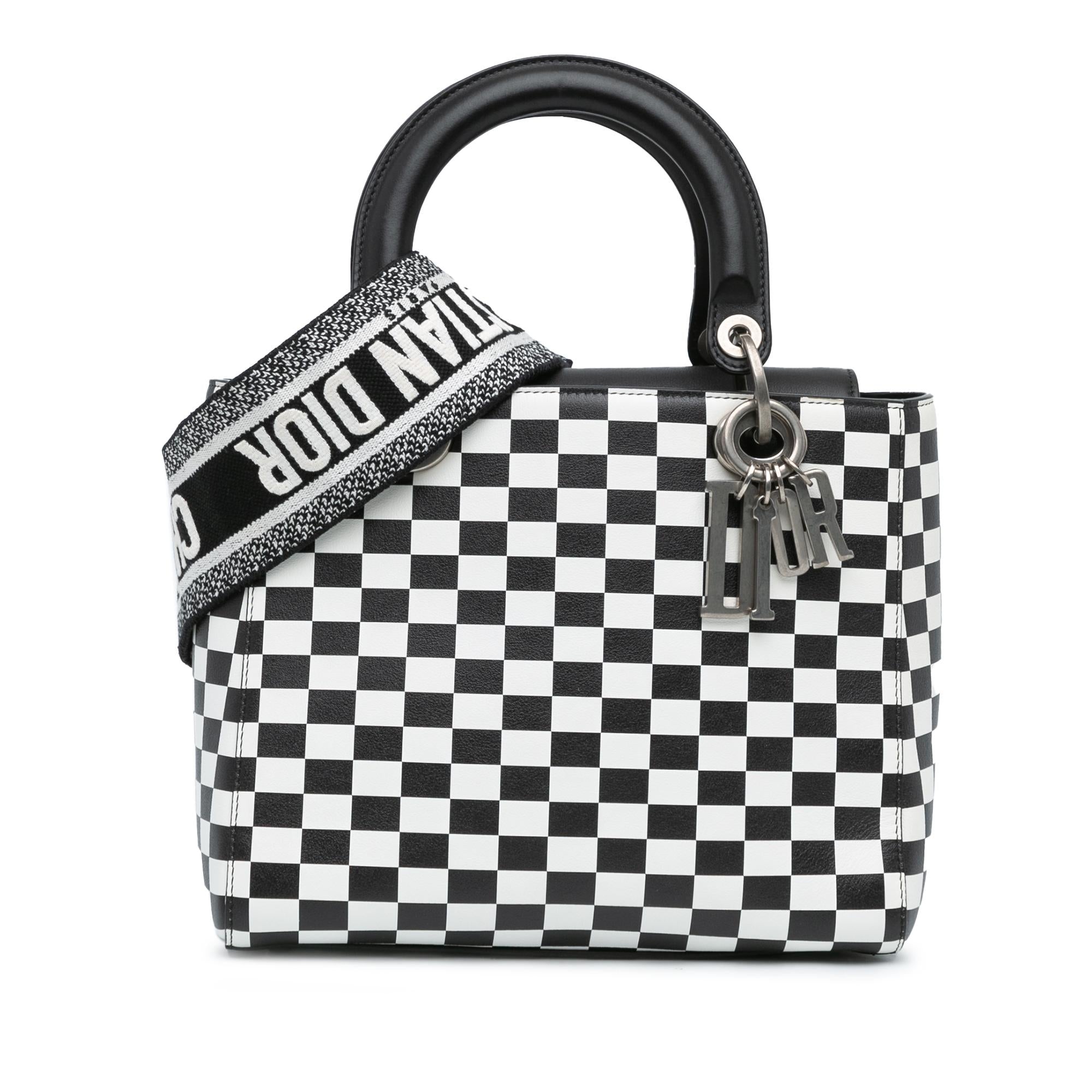 Dior Medium Calfskin Checkered Lady Dior (SHG-QaR3oV)