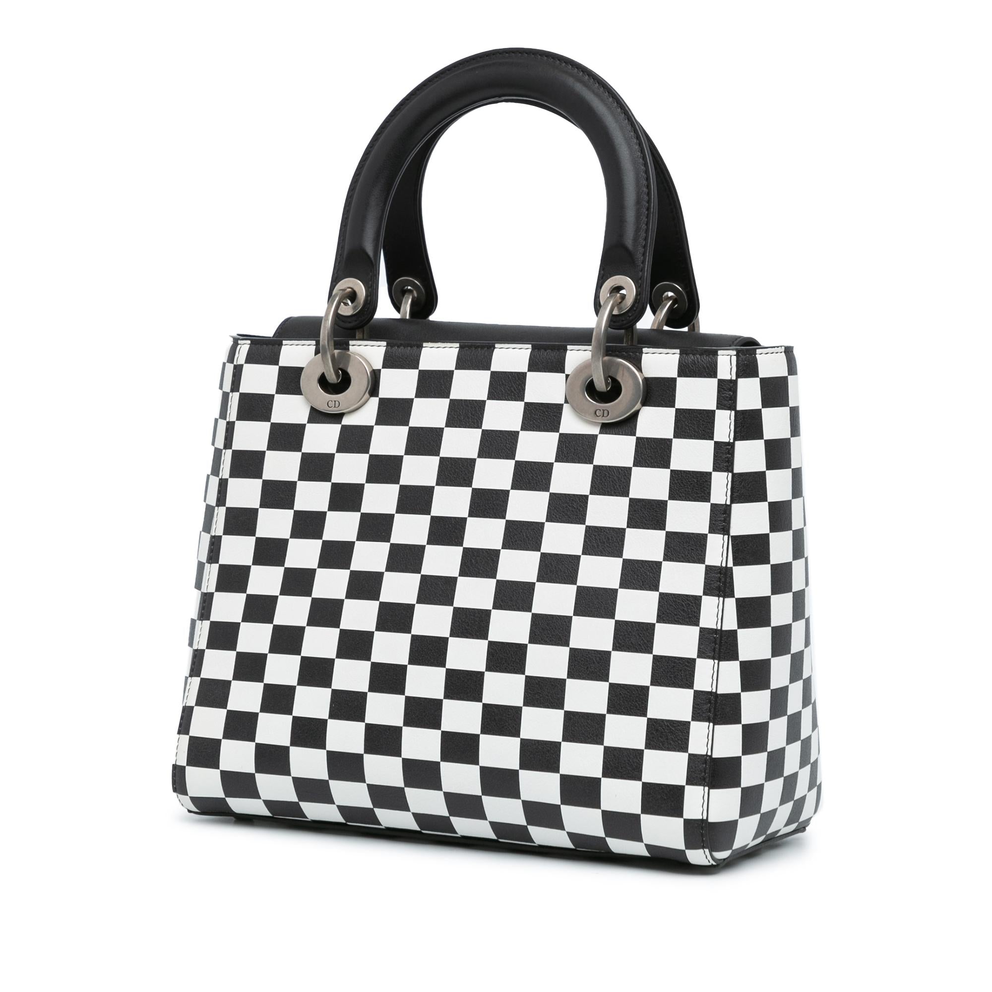 Dior Medium Calfskin Checkered Lady Dior (SHG-QaR3oV)