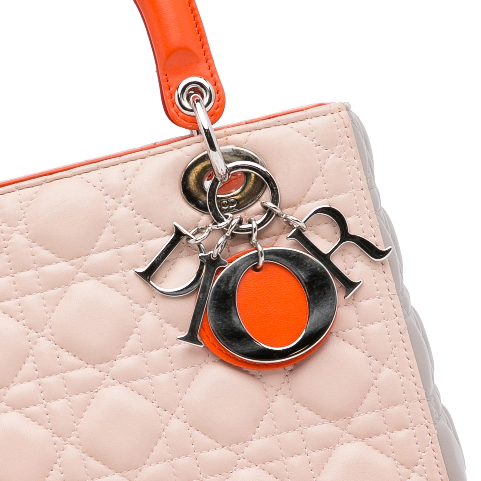 Dior Medium Cannage Lady Dior Tricolor (SHG-e3O6dL)