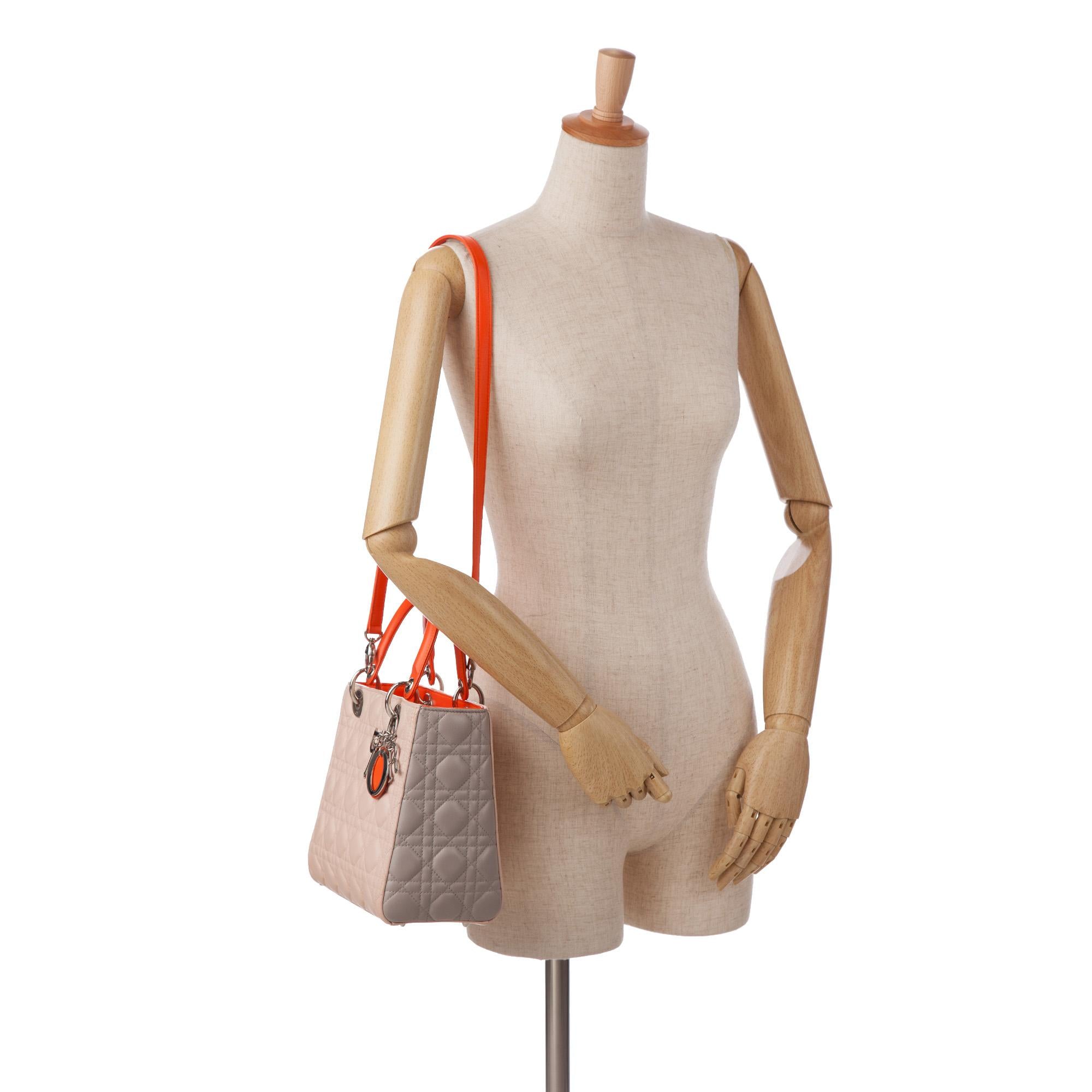 Dior Medium Cannage Lady Dior Tricolor (SHG-e3O6dL)