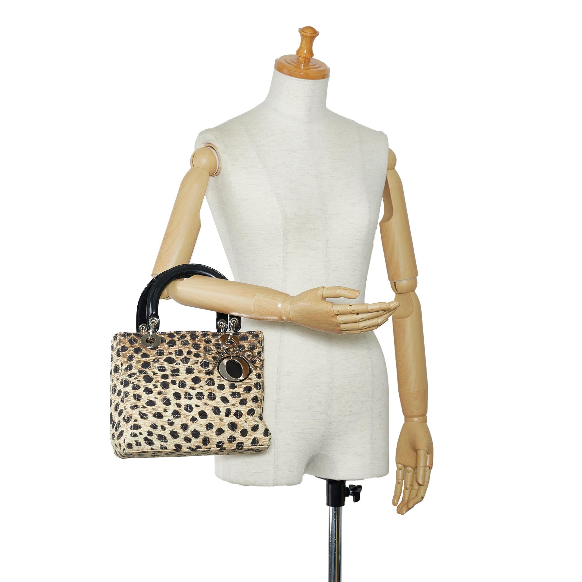 Dior Medium Cannage Leopard Print Lady Dior (SHG-Sbc9Zg)