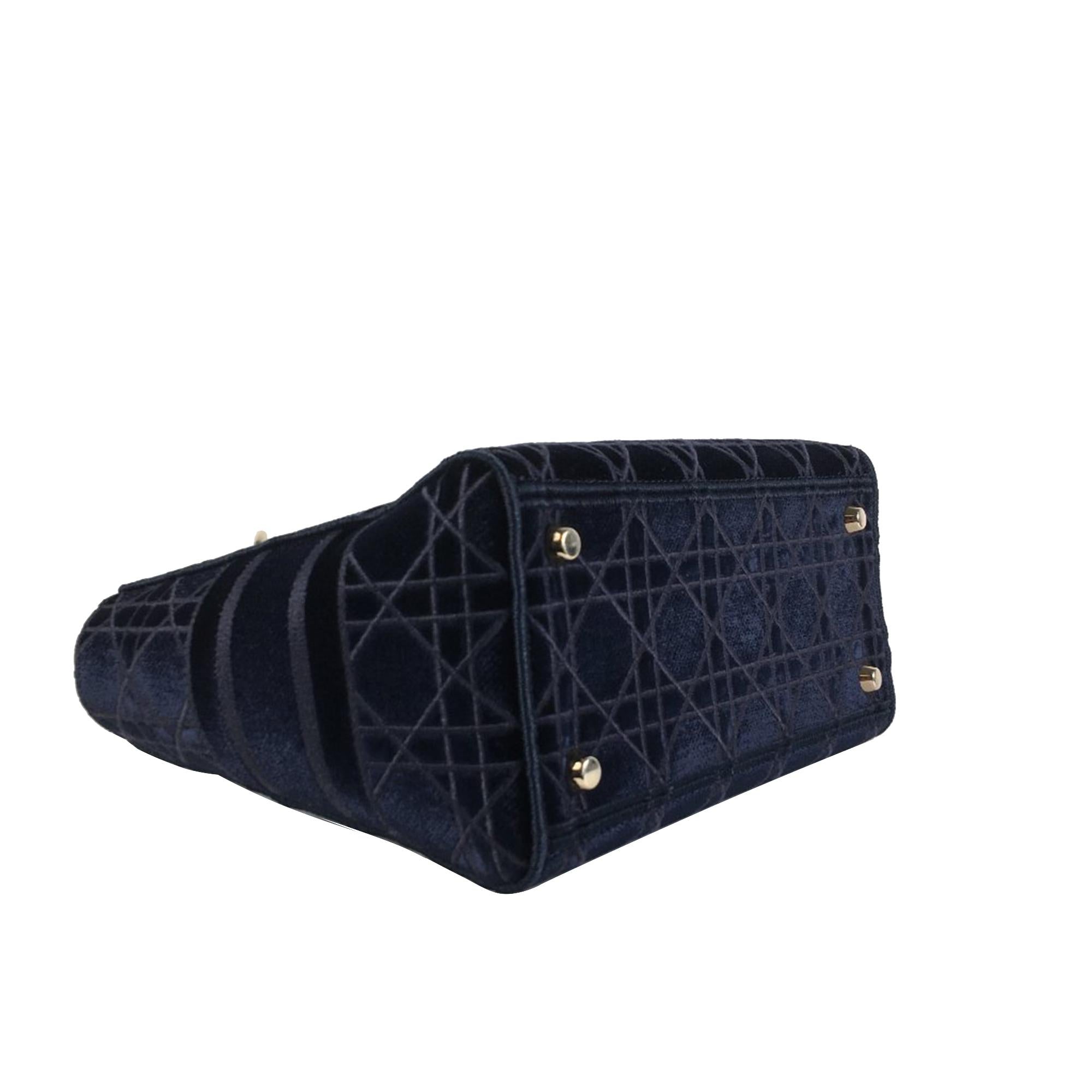 Dior Medium Cannage Velvet Lady D-Lite (SHG-2WUGyr)