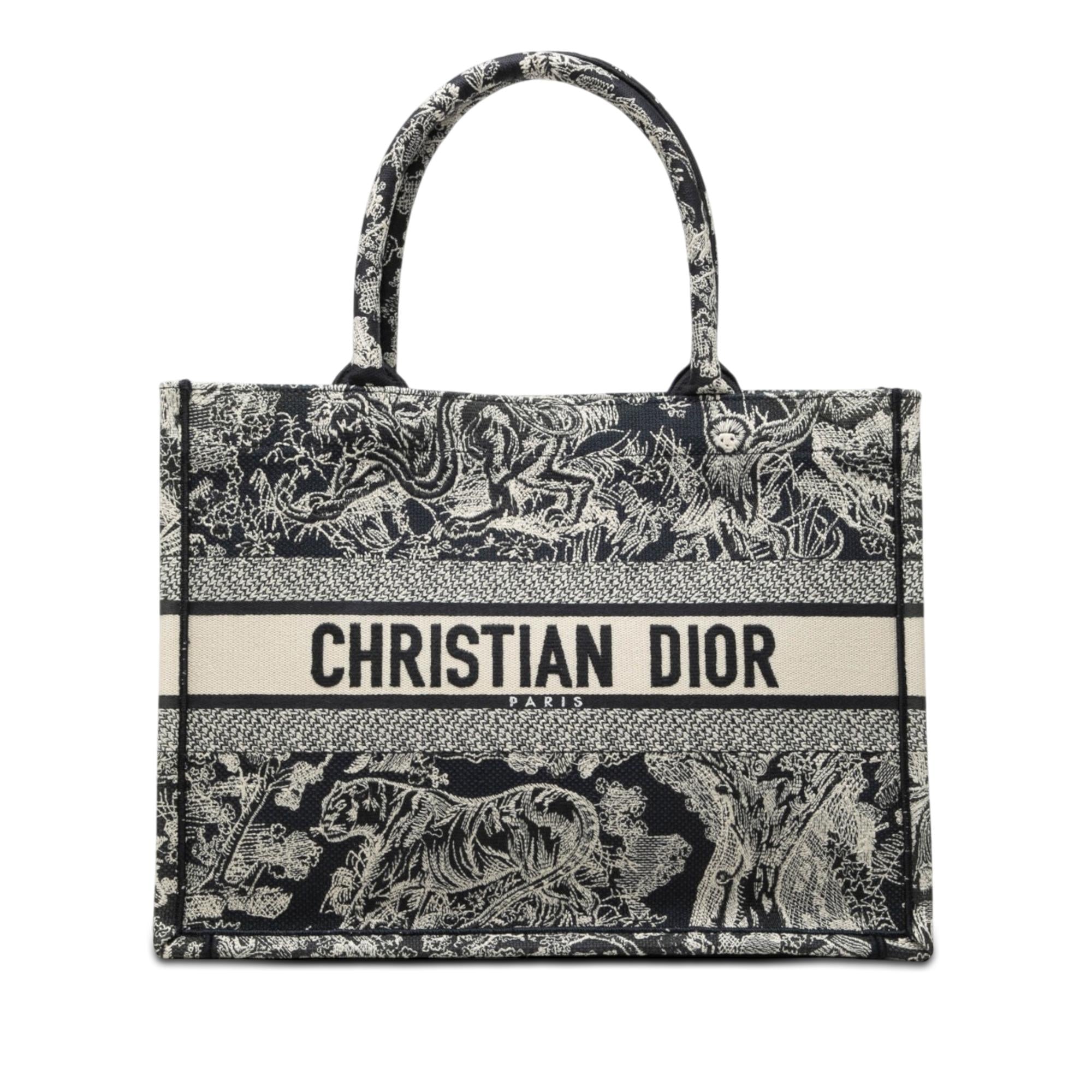 Dior Medium Canvas Embroidered Dioriviera Toile De Jouy Book Tote
