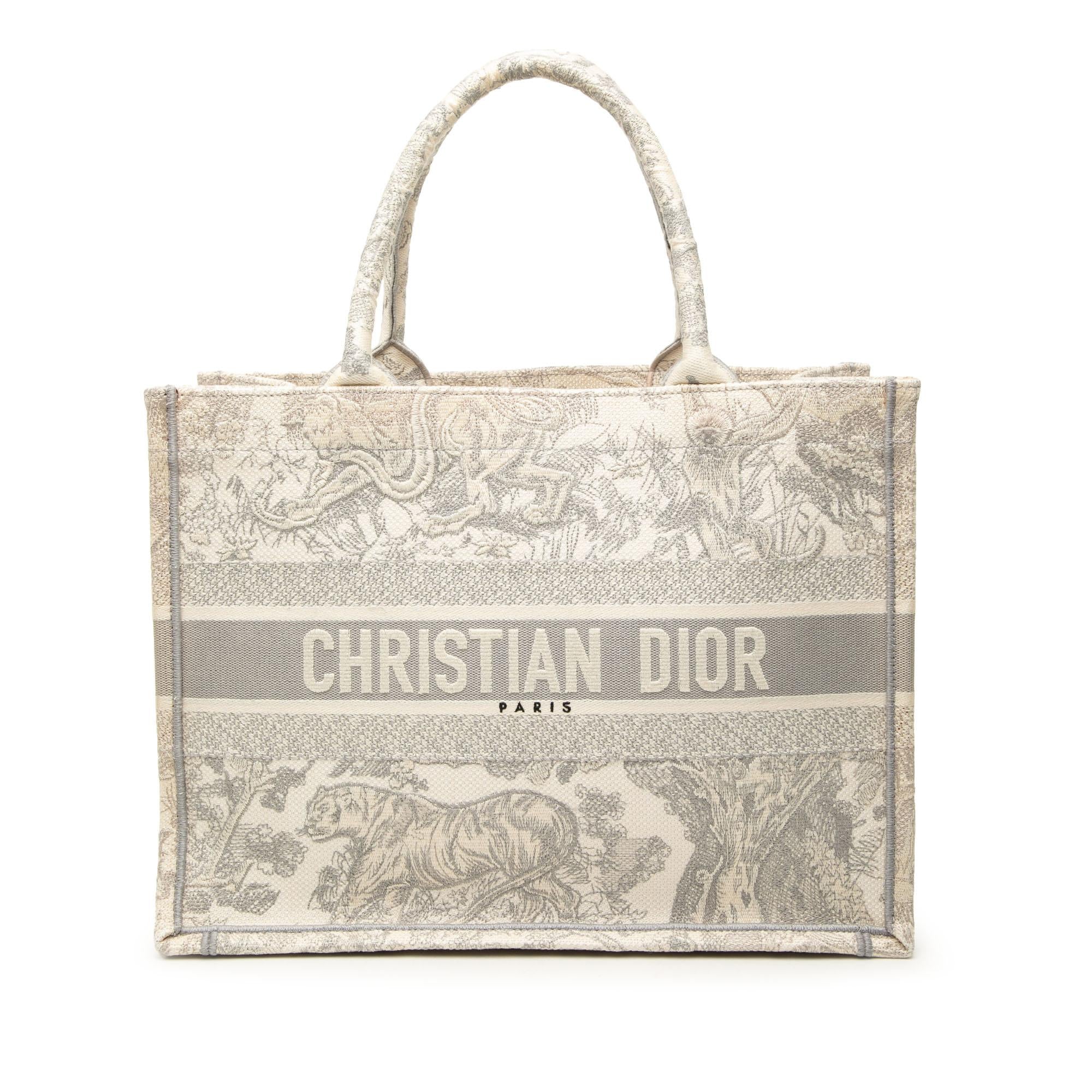 Dior Medium Canvas Embroidered Dioriviera Toile De Jouy Book Tote