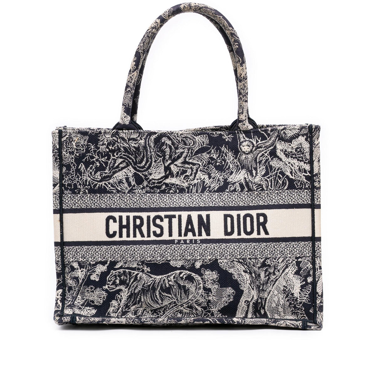 Dior Medium Canvas Embroidered Reverse Dioriviera Toile De Jouy Book Tote