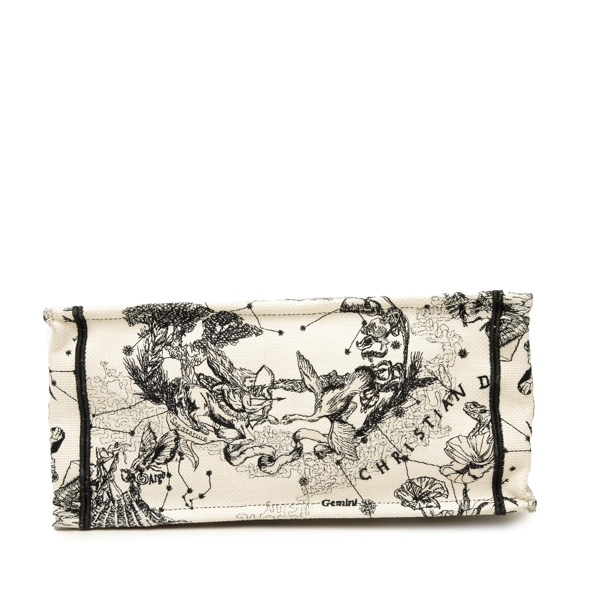 Dior Medium Canvas Embroidered Zodiac Toile De Jouy Book Tote