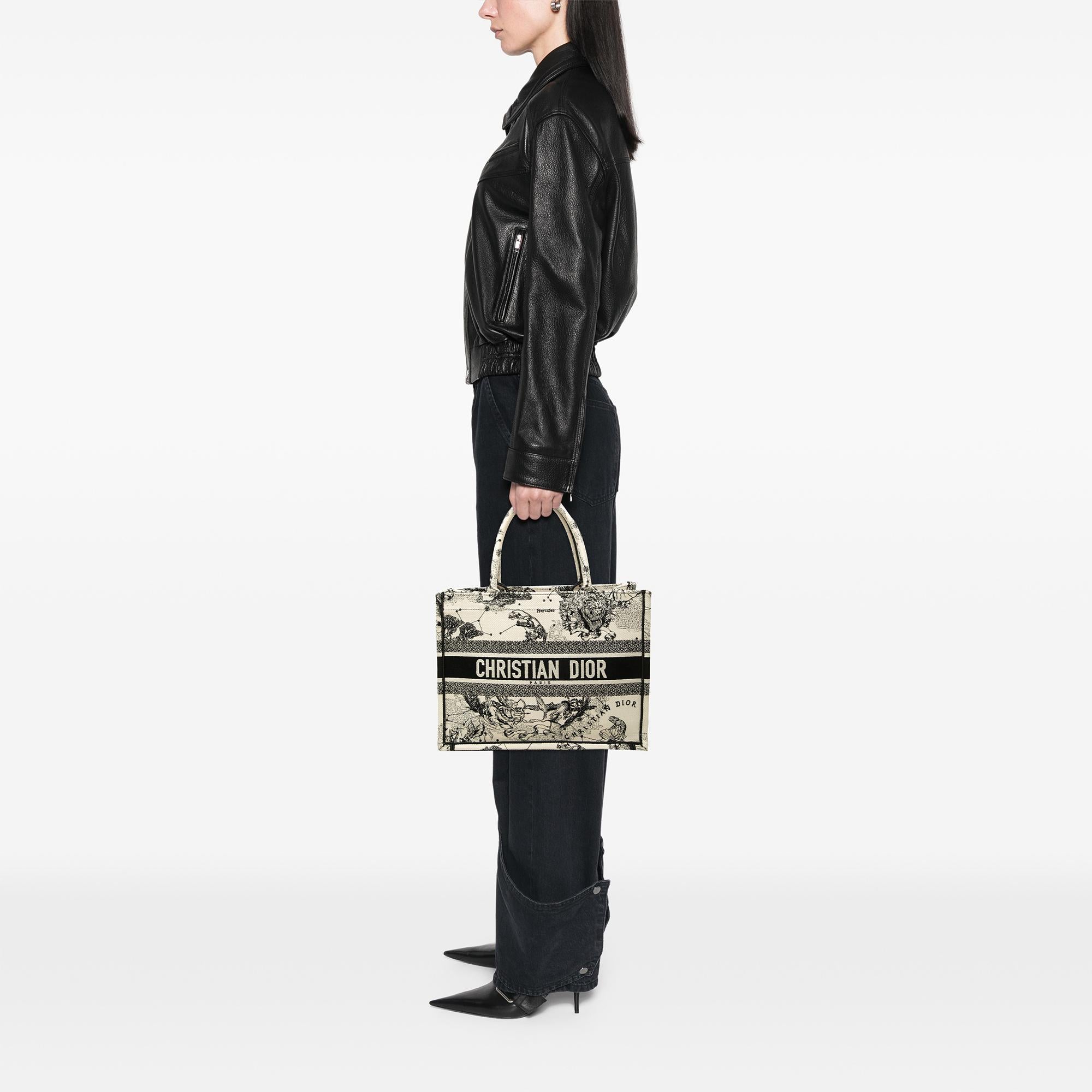 Dior Medium Canvas Embroidered Zodiac Toile De Jouy Book Tote