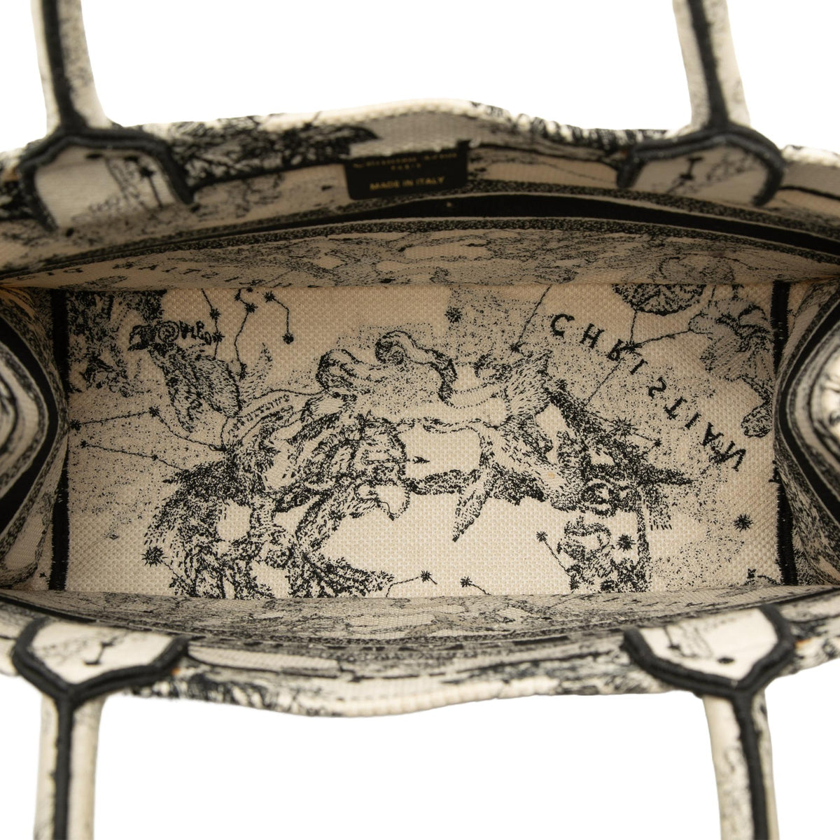 Dior Medium Canvas Embroidered Zodiac Toile De Jouy Book Tote
