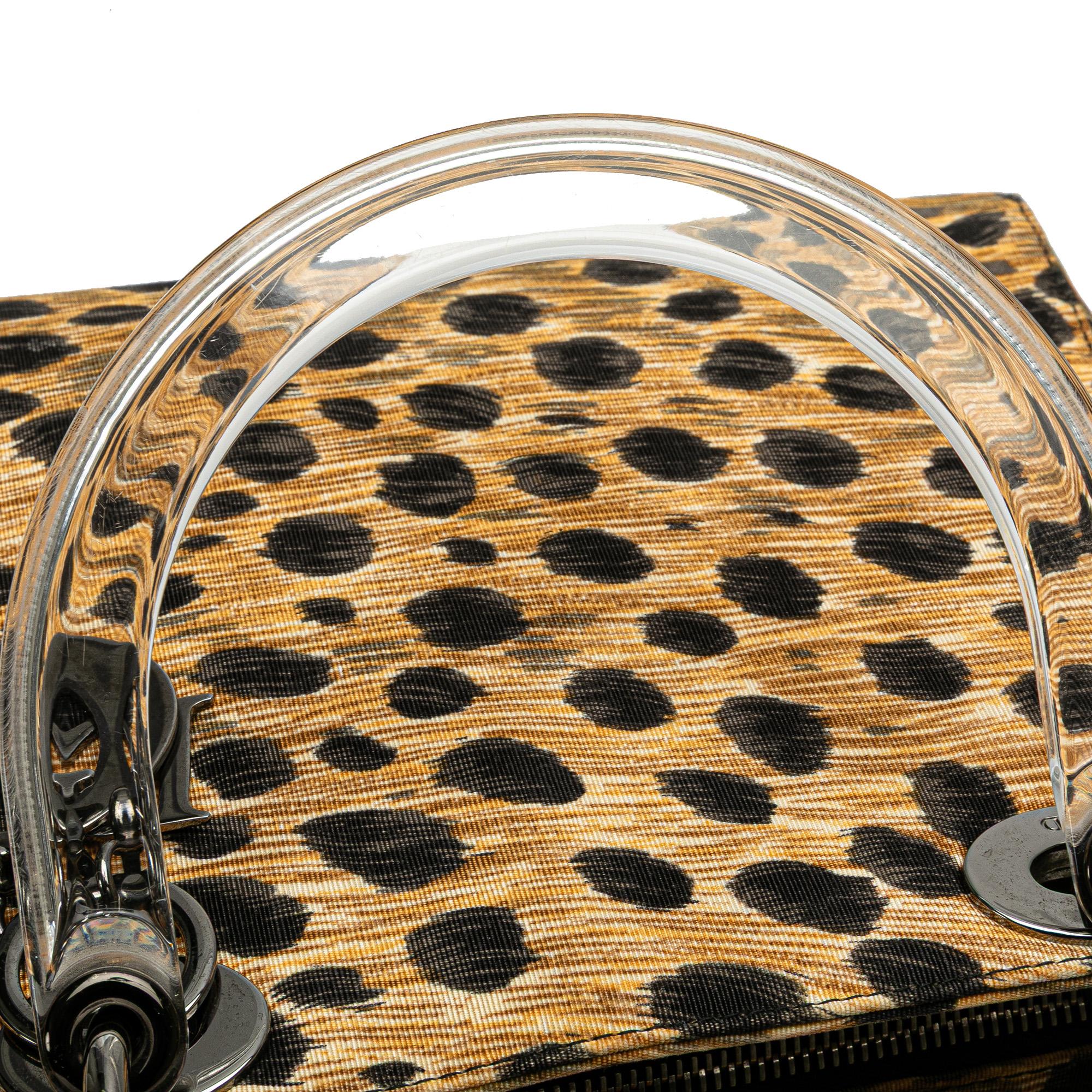 Dior Medium Canvas Leopard Print Lady Dior