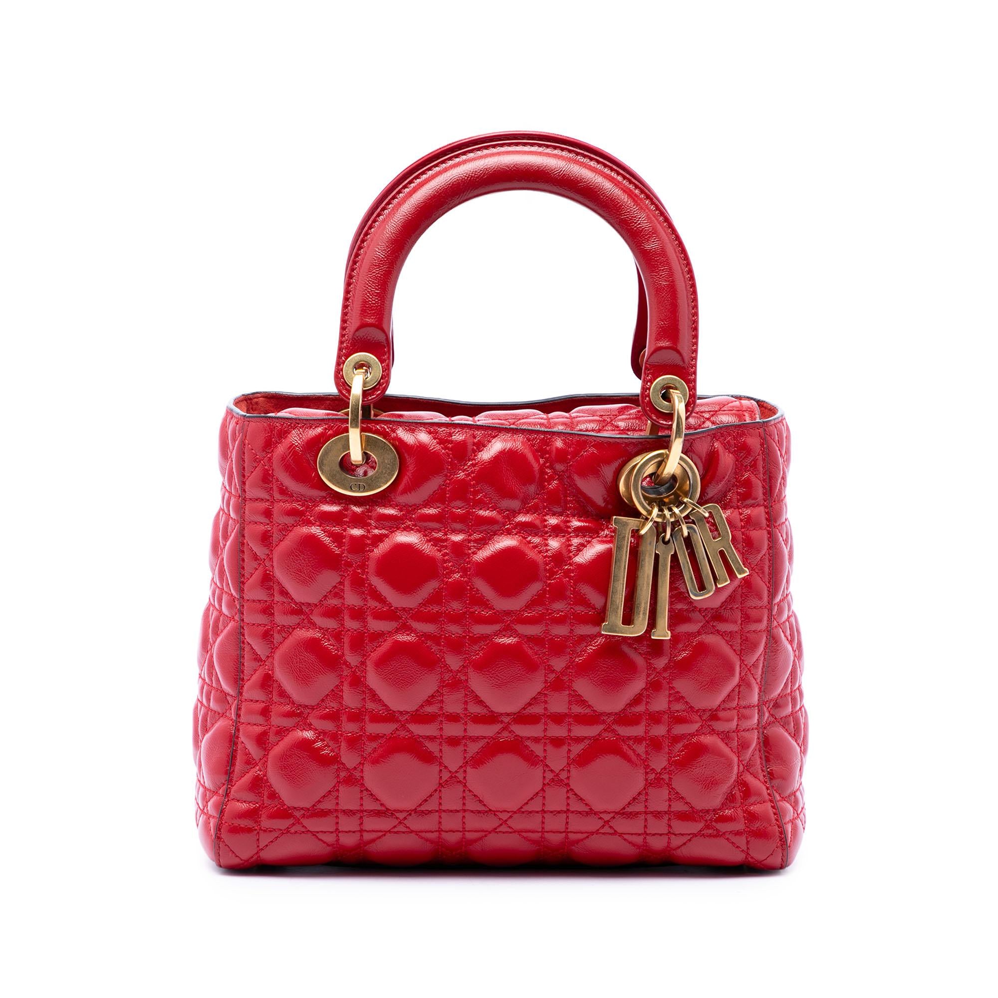 Dior Medium Crinkled Patent Cannage Supple Lady Dior