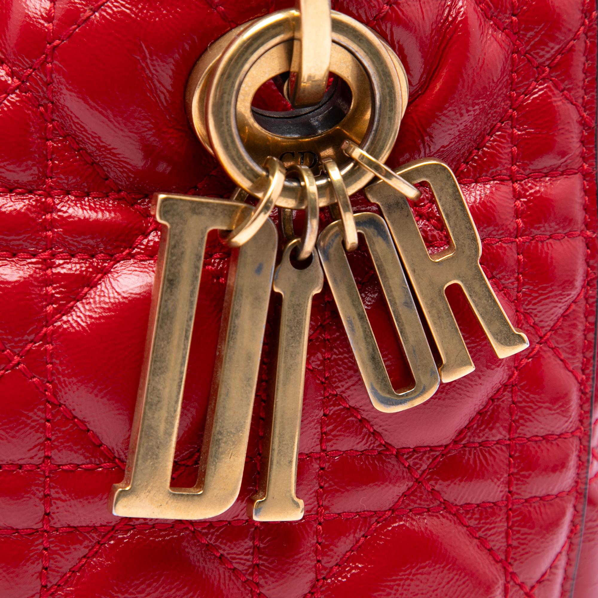 Dior Medium Crinkled Patent Cannage Supple Lady Dior