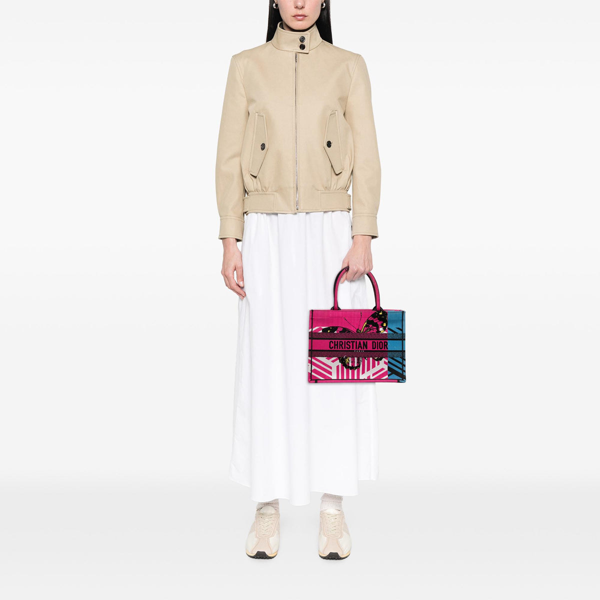 Dior Medium Embroidered Canvas Butterfly D Jungle Pop Book Tote