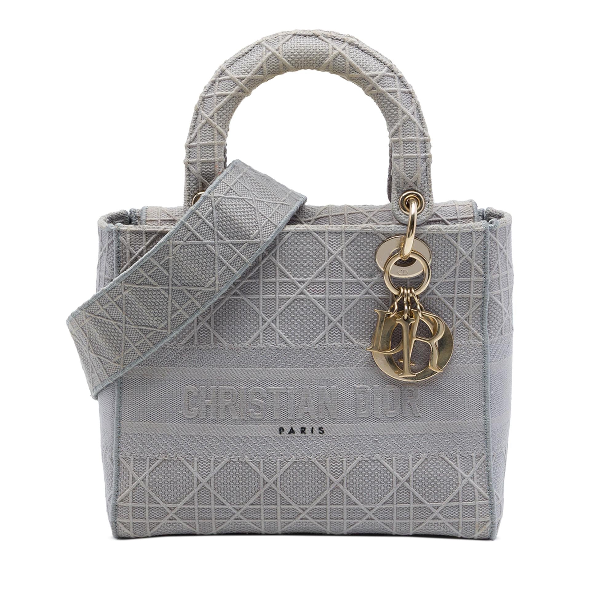 Dior Medium Embroidered Canvas Cannage Lady D Lite