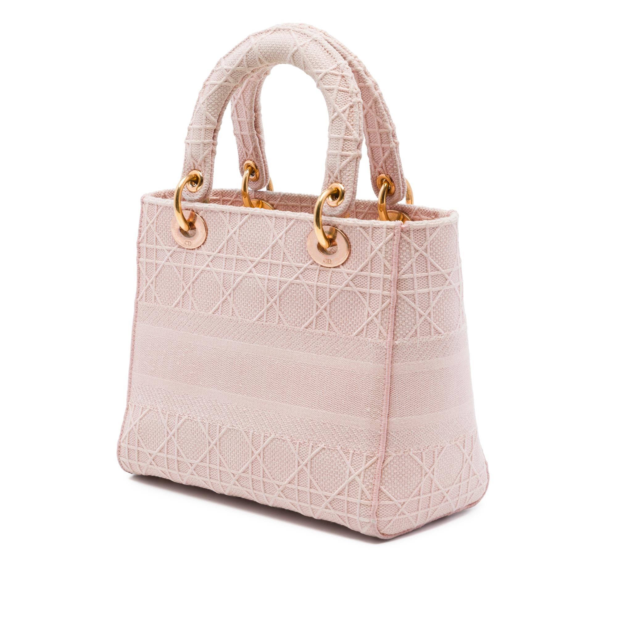 Dior Medium Embroidered Canvas Cannage Lady D Lite