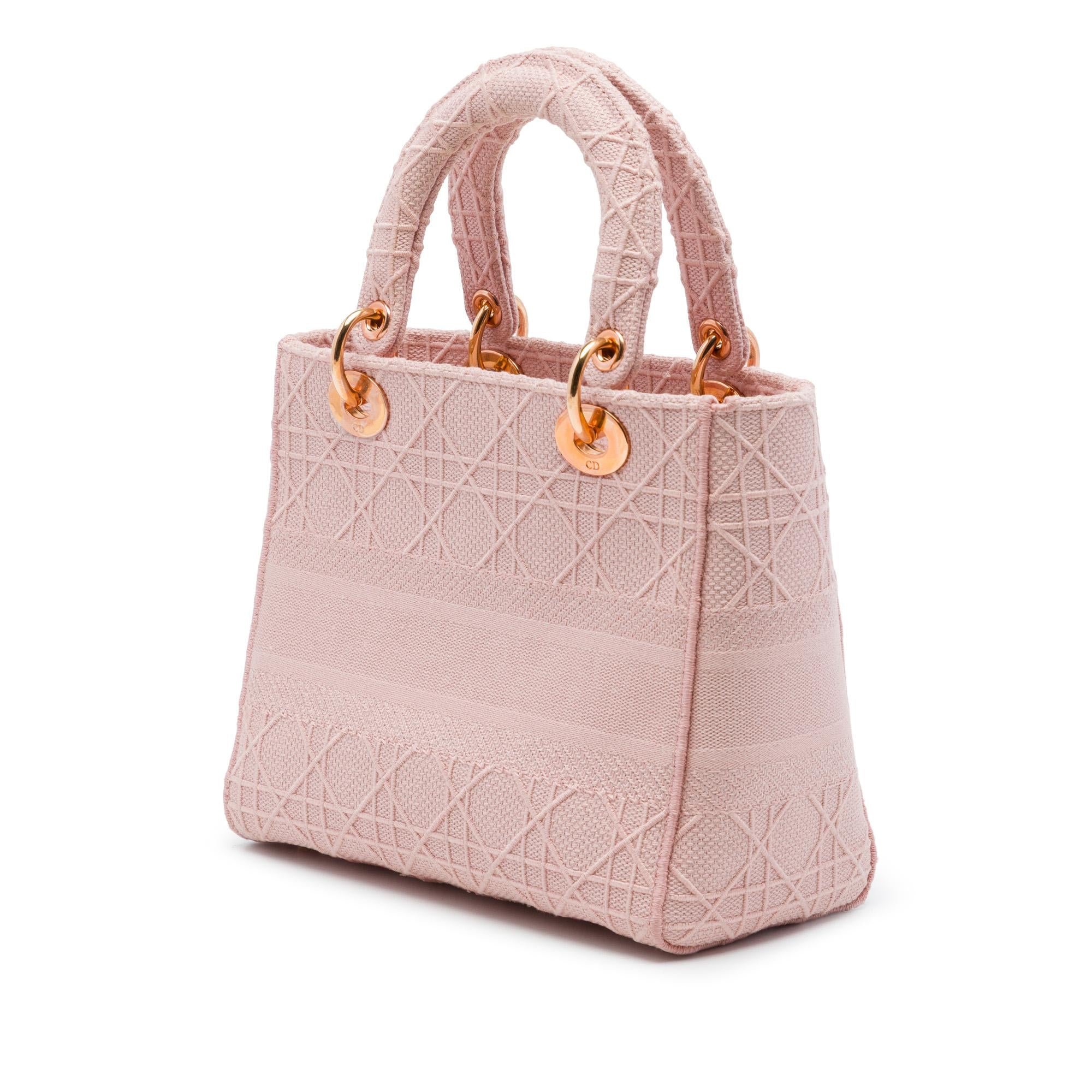 Dior Medium Embroidered Canvas Cannage Lady D Lite