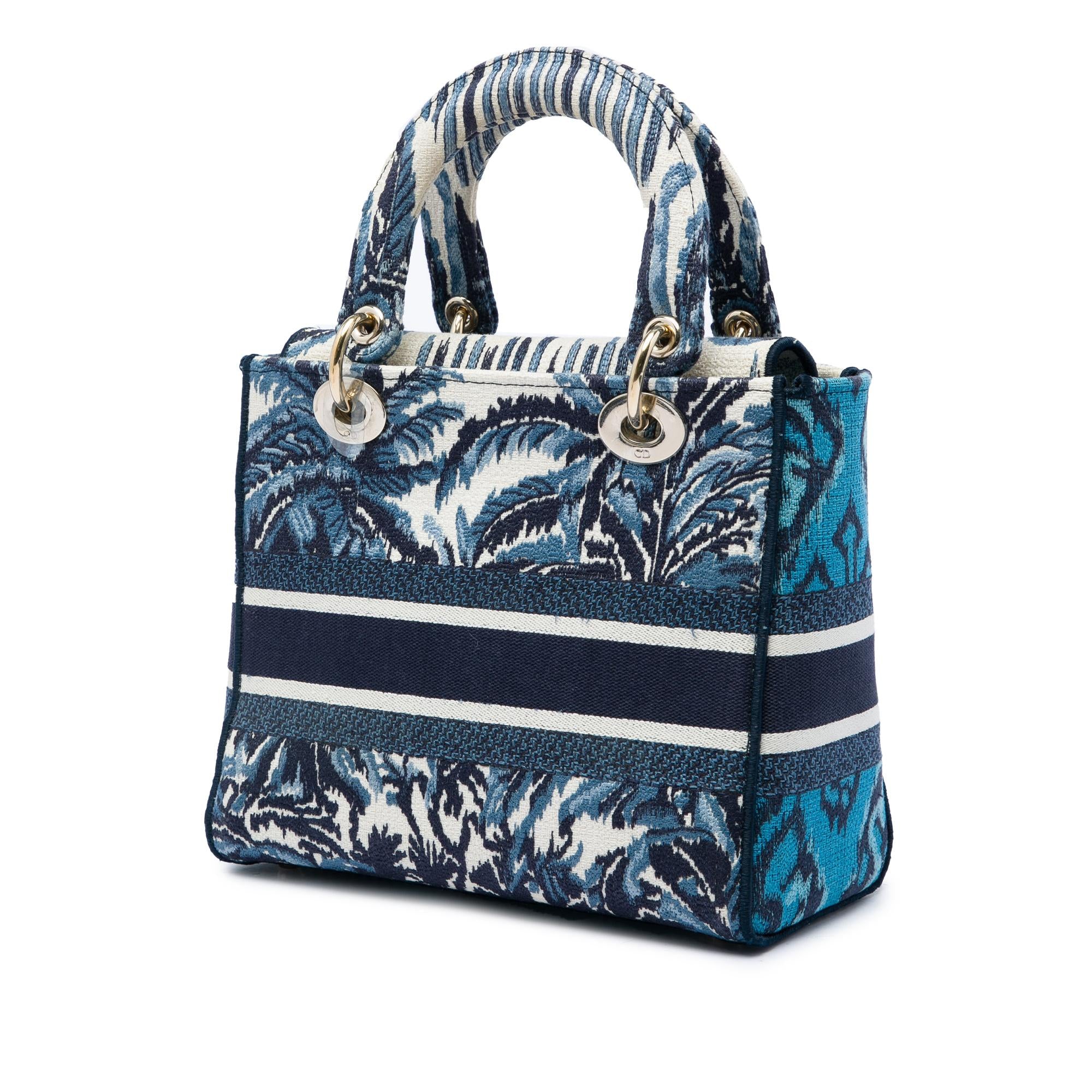 Dior Medium Embroidered Canvas Palm Tree Toile De Jouy Lady D Lite