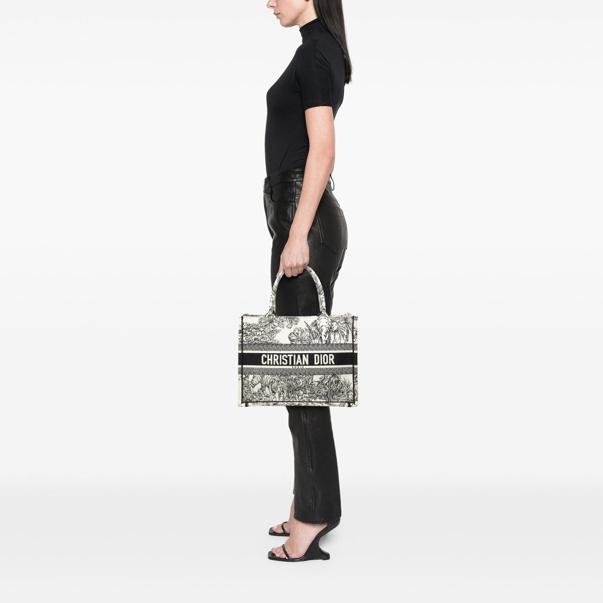 Dior Medium Embroidered Canvas Toile De Jouy Book Tote