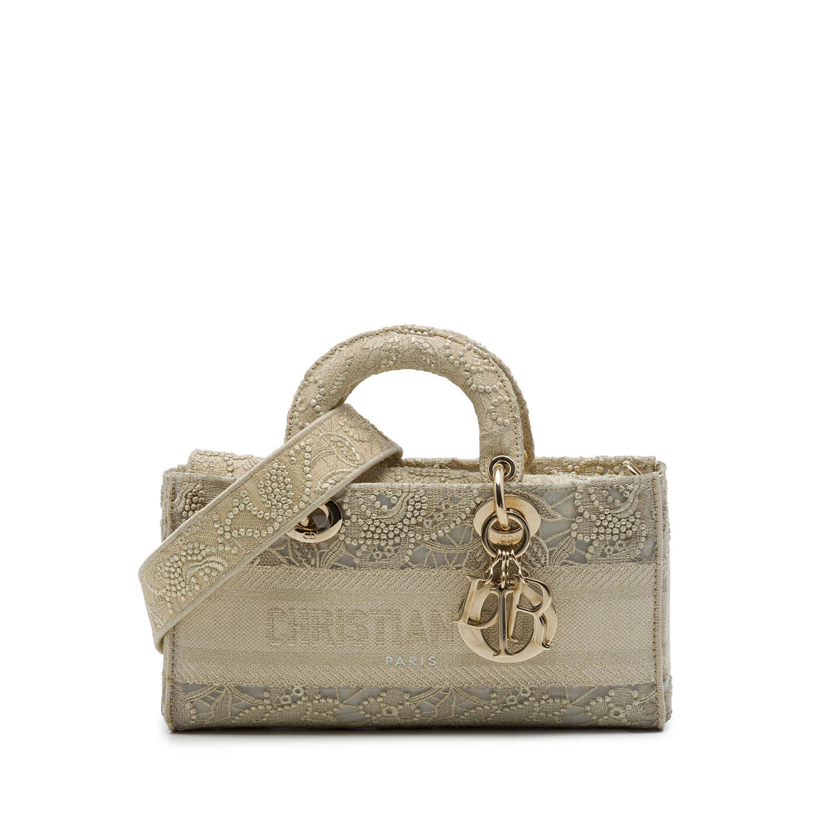 Dior Medium Embroidered Lace 3D Macrame Lady D Joy