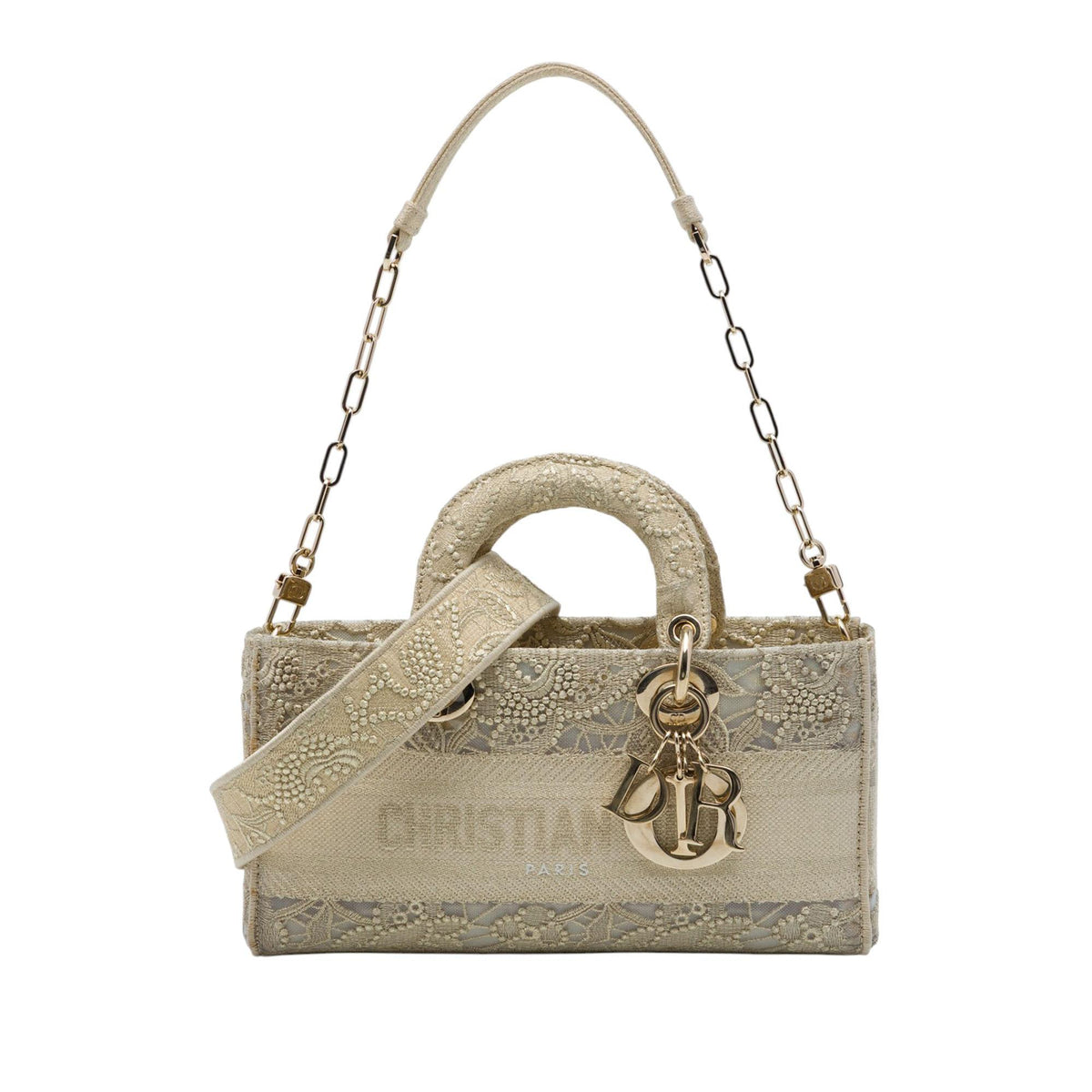 Dior Medium Embroidered Lace 3D Macrame Lady D Joy