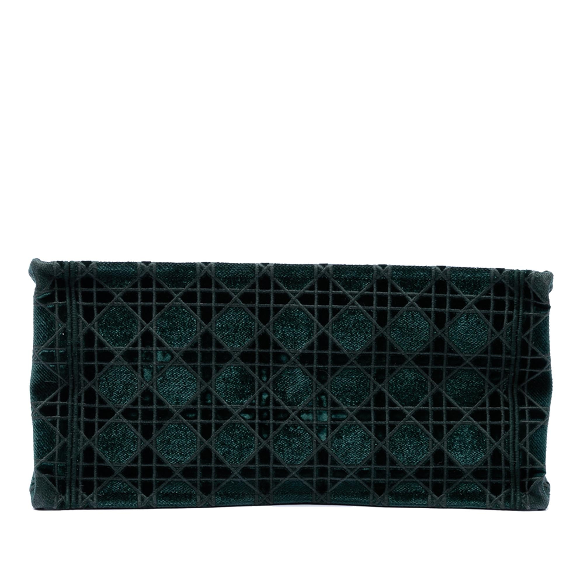 Dior Medium Embroidered Velvet Cannage Book Tote