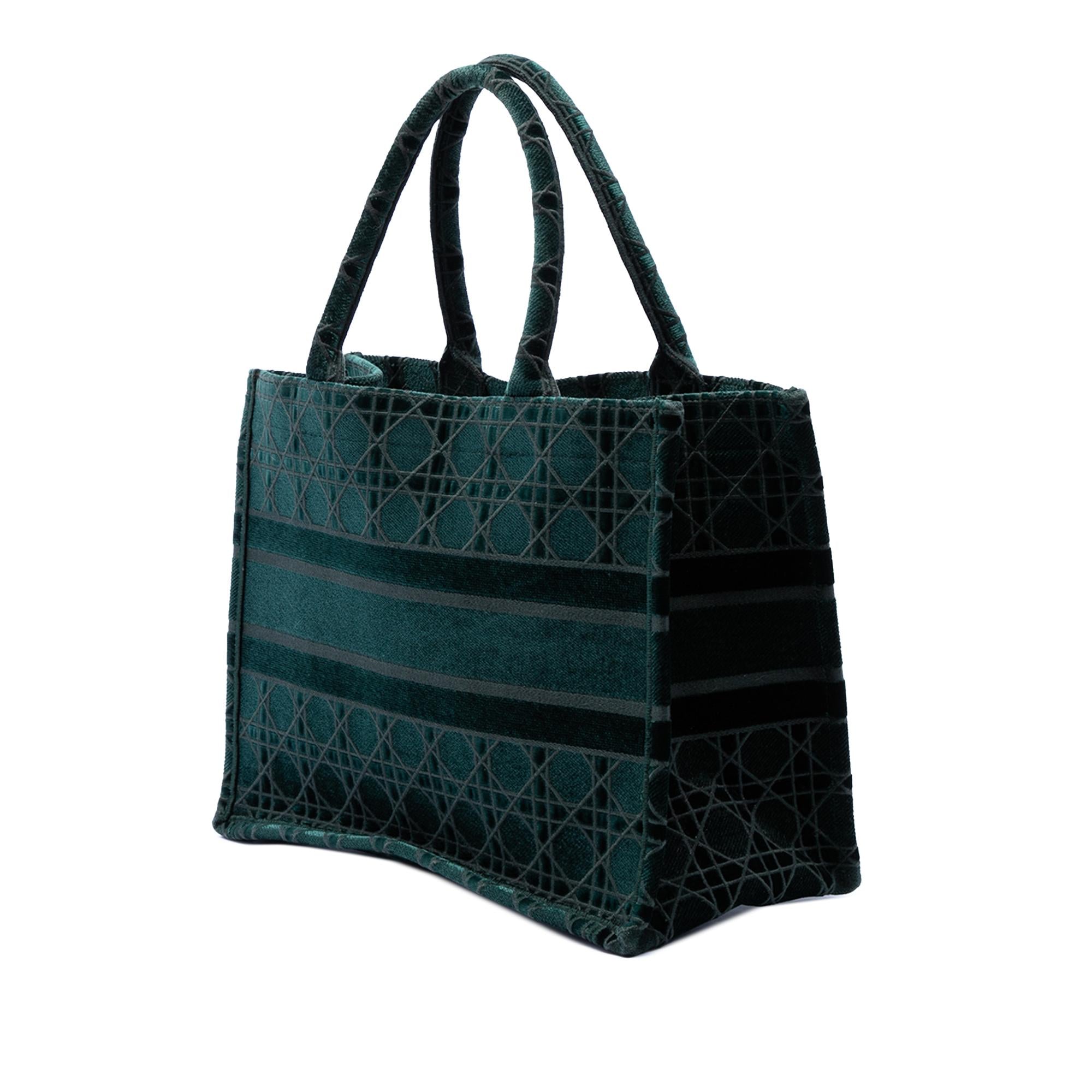 Dior Medium Embroidered Velvet Cannage Book Tote
