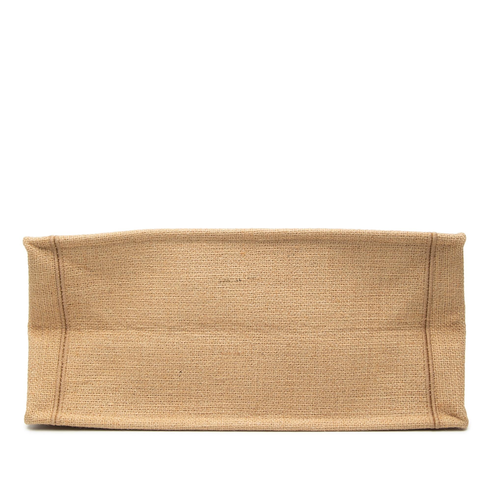 Dior Medium Jute Embroidered Book Tote