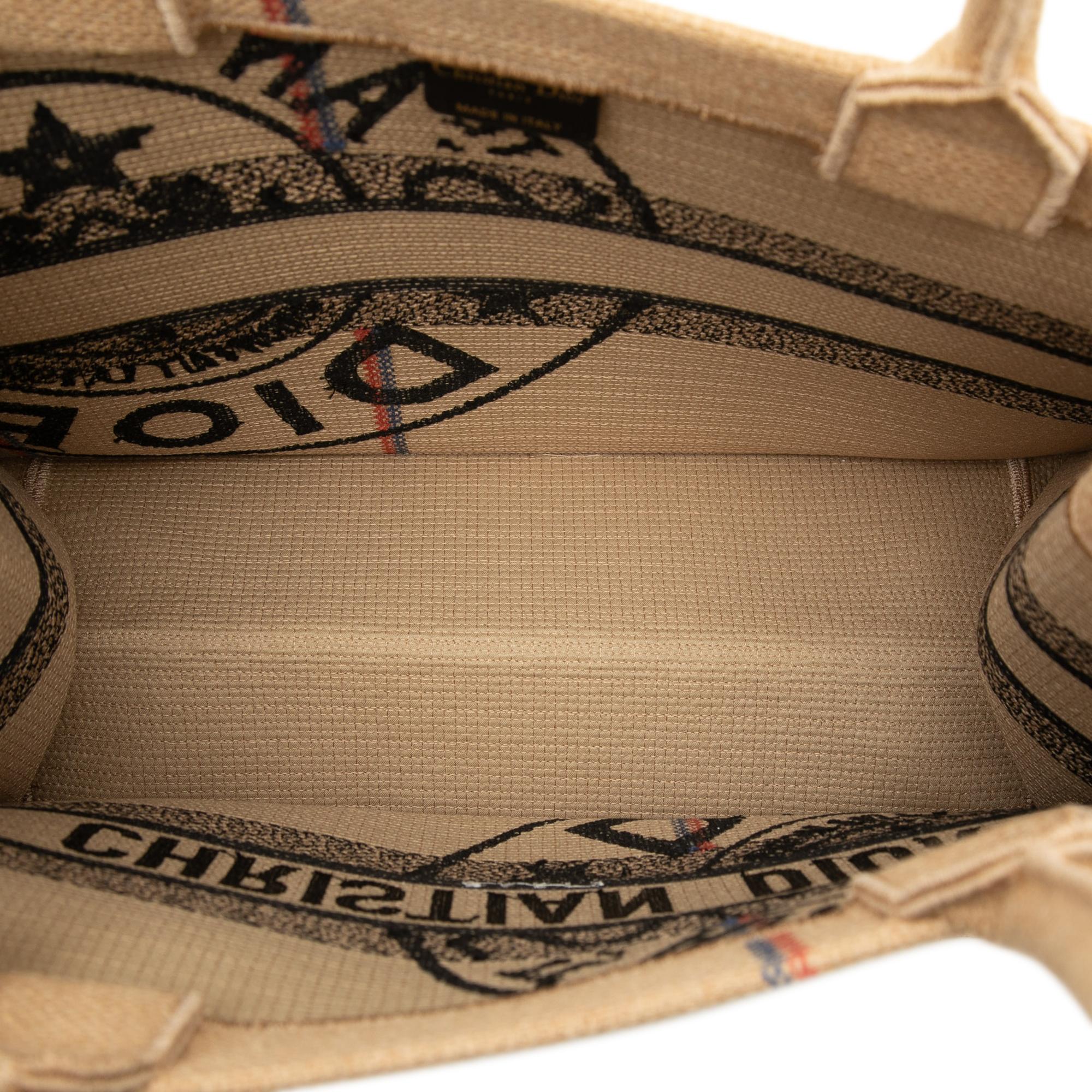 Dior Medium Jute Embroidered Book Tote