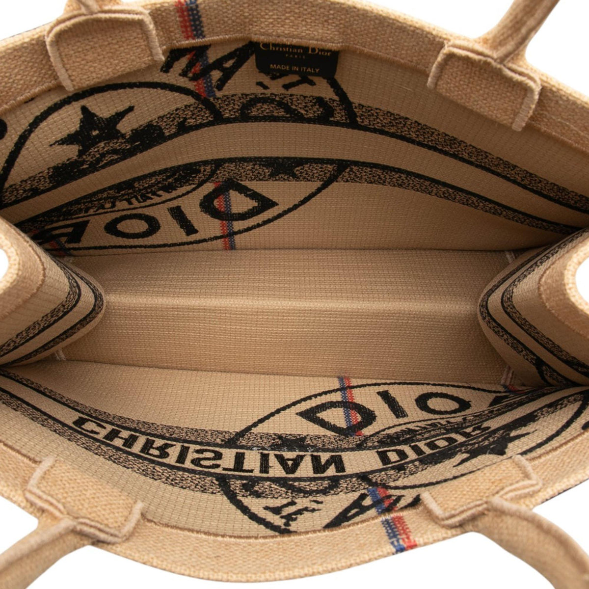 Dior Medium Jute Embroidered Book Tote
