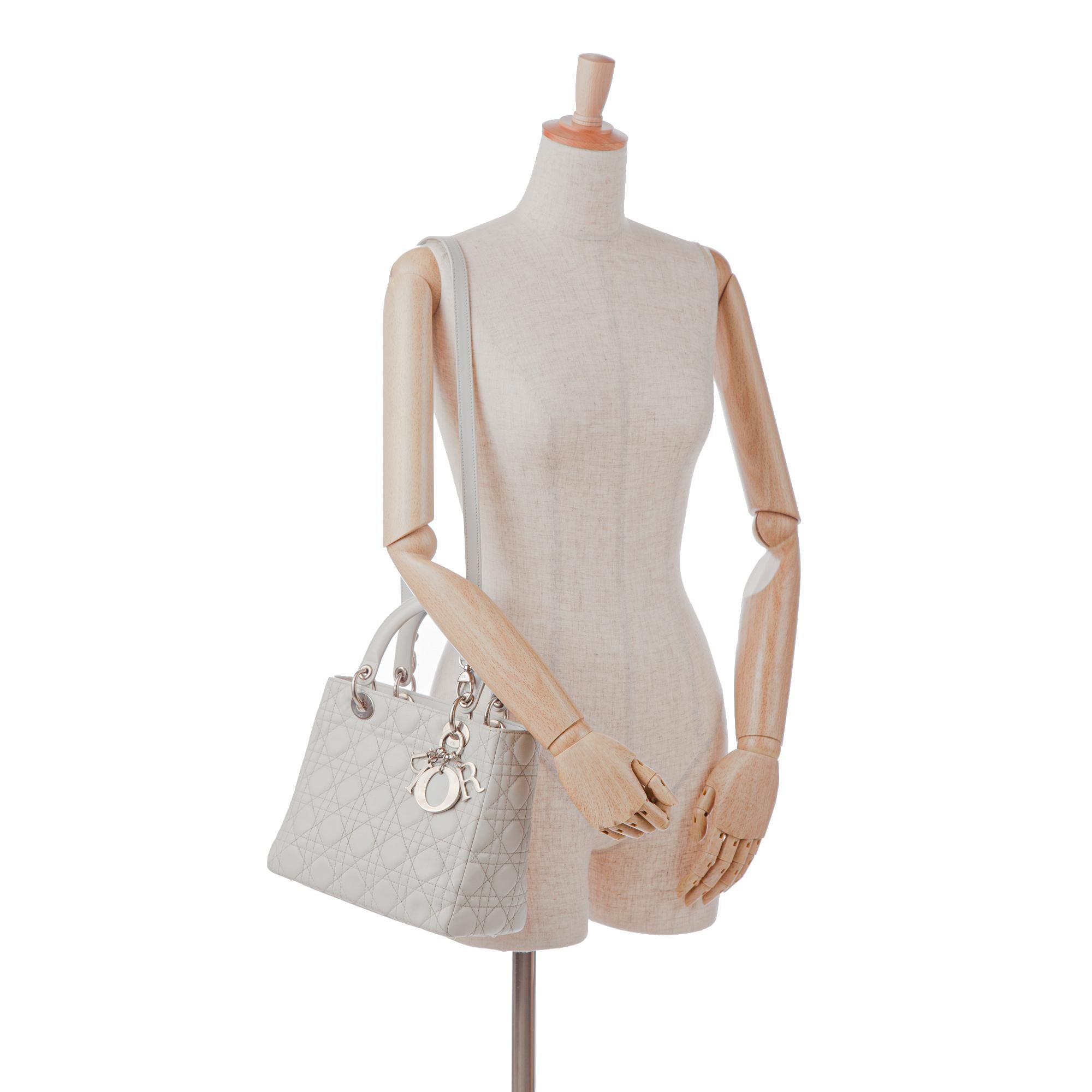 Dior Medium Lambskin Cannage Lady Dior (SHG-lMMCjI)