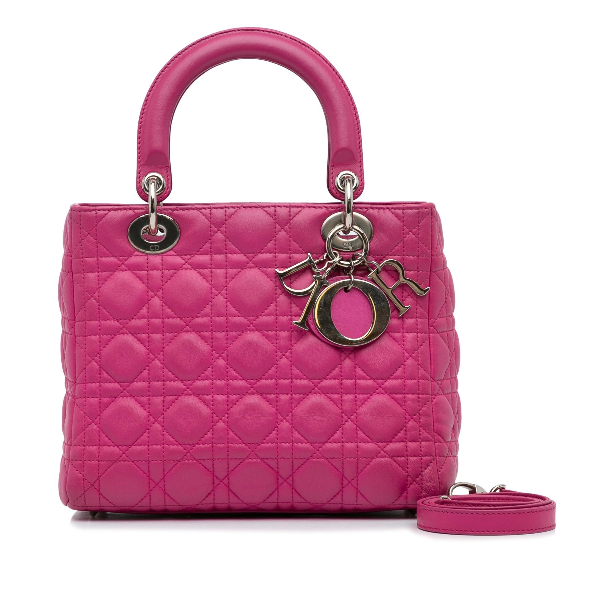 Dior Medium Lambskin Cannage Lady Dior