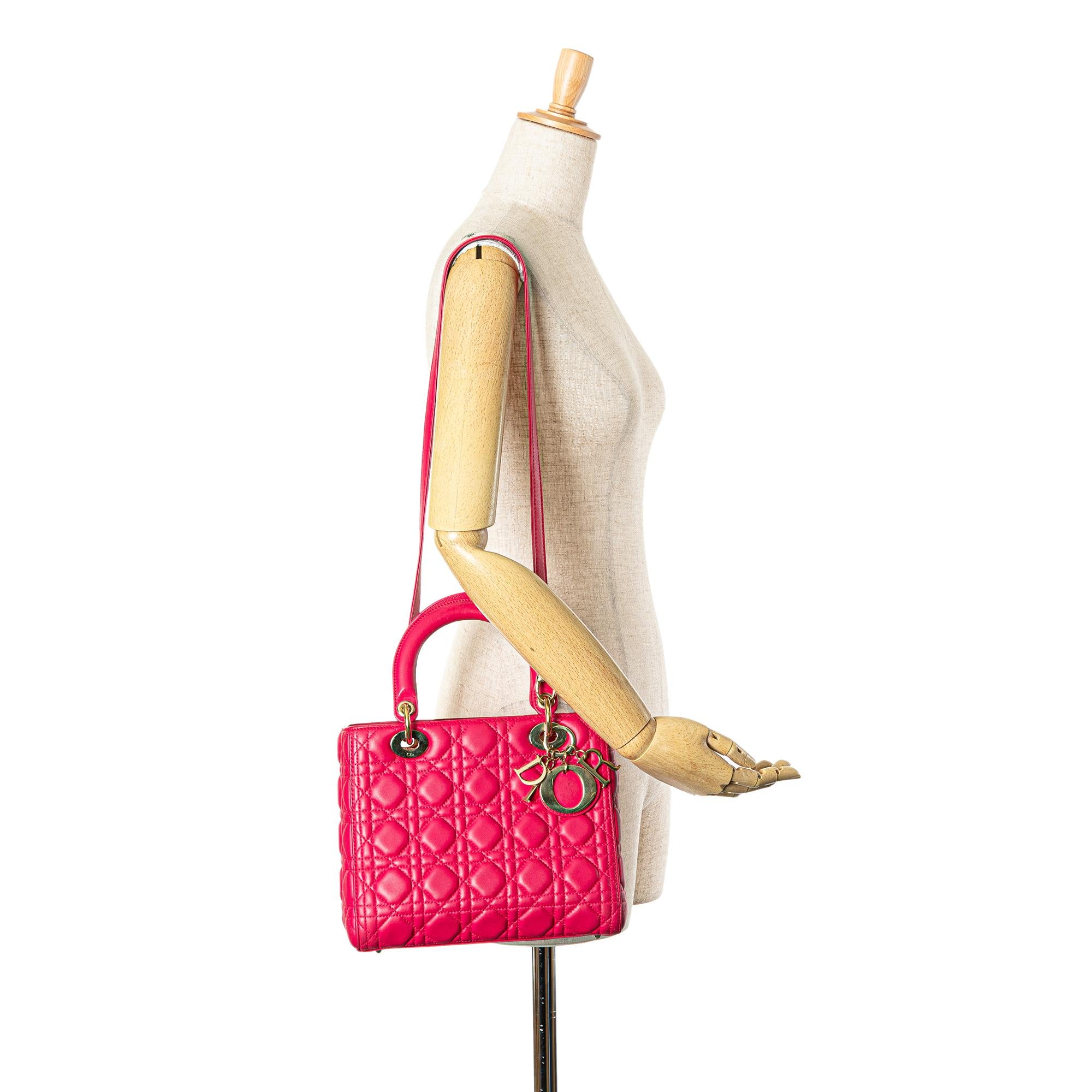 Dior Medium Lambskin Cannage Lady Dior