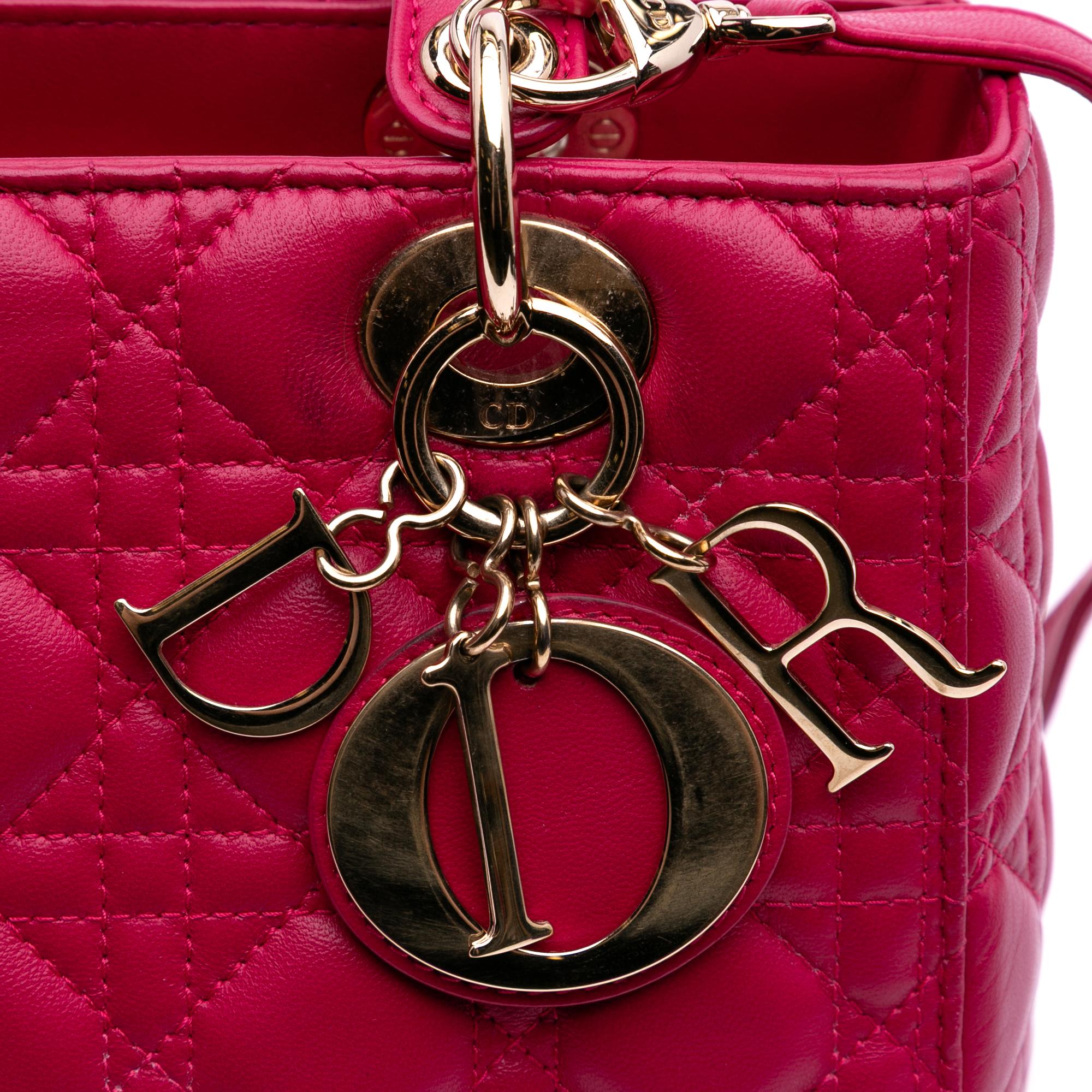 Dior Medium Lambskin Cannage Lady Dior