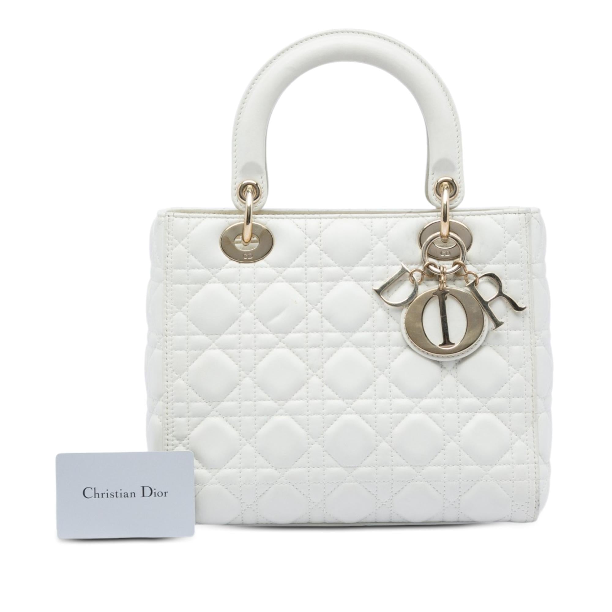 Dior Medium Lambskin Cannage Lady Dior