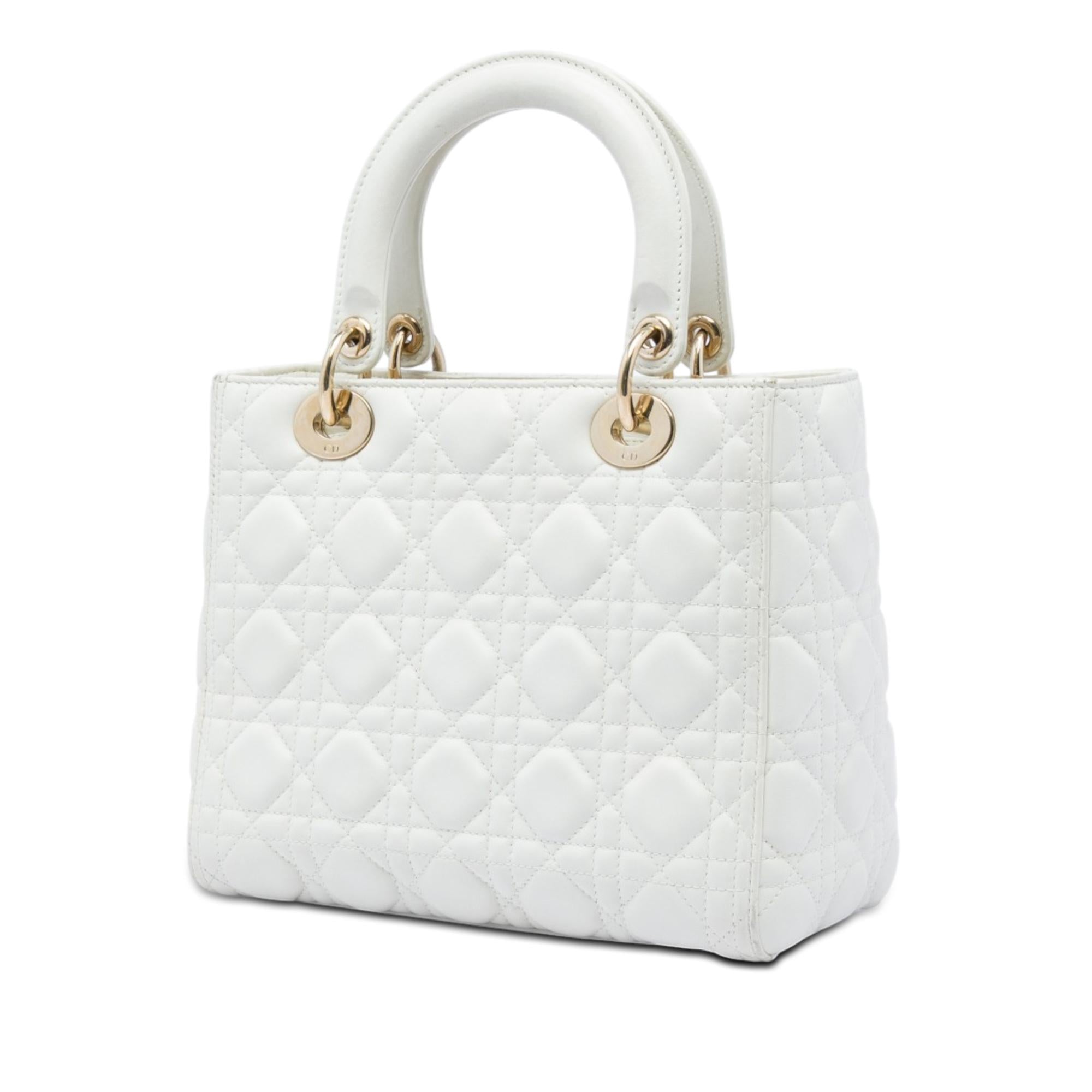Dior Medium Lambskin Cannage Lady Dior