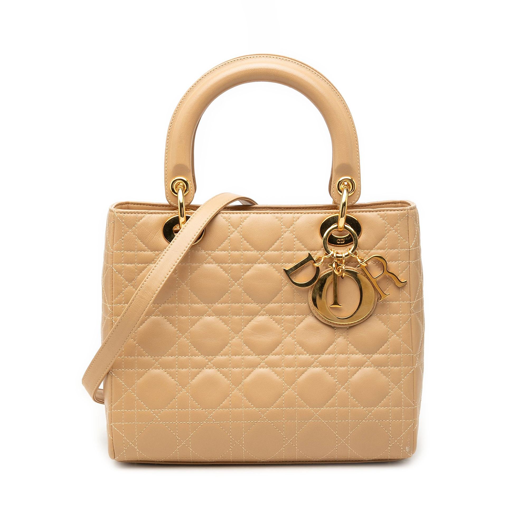 Dior Medium Lambskin Cannage Lady Dior