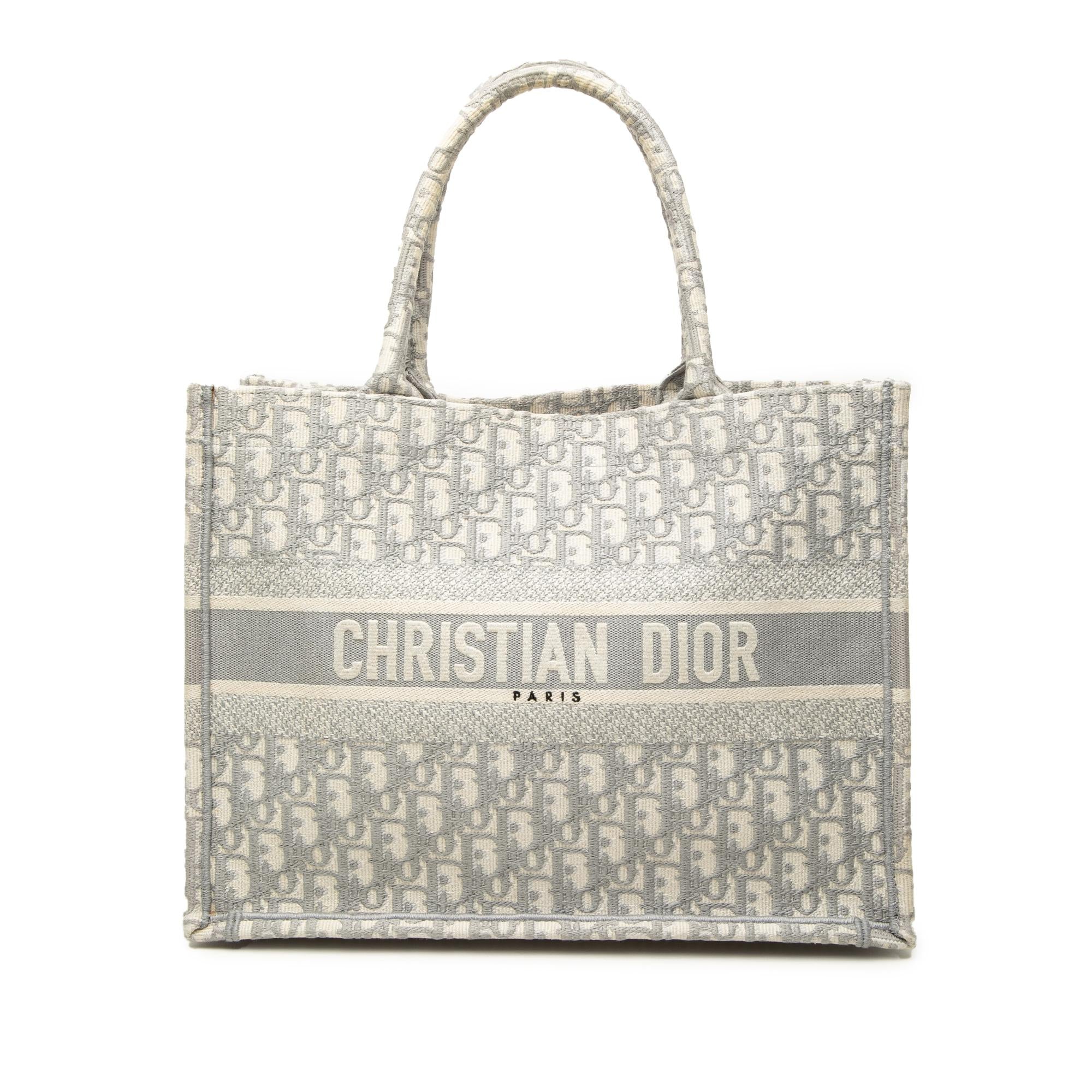 Dior Medium Oblique Embroidered Canvas Book Tote
