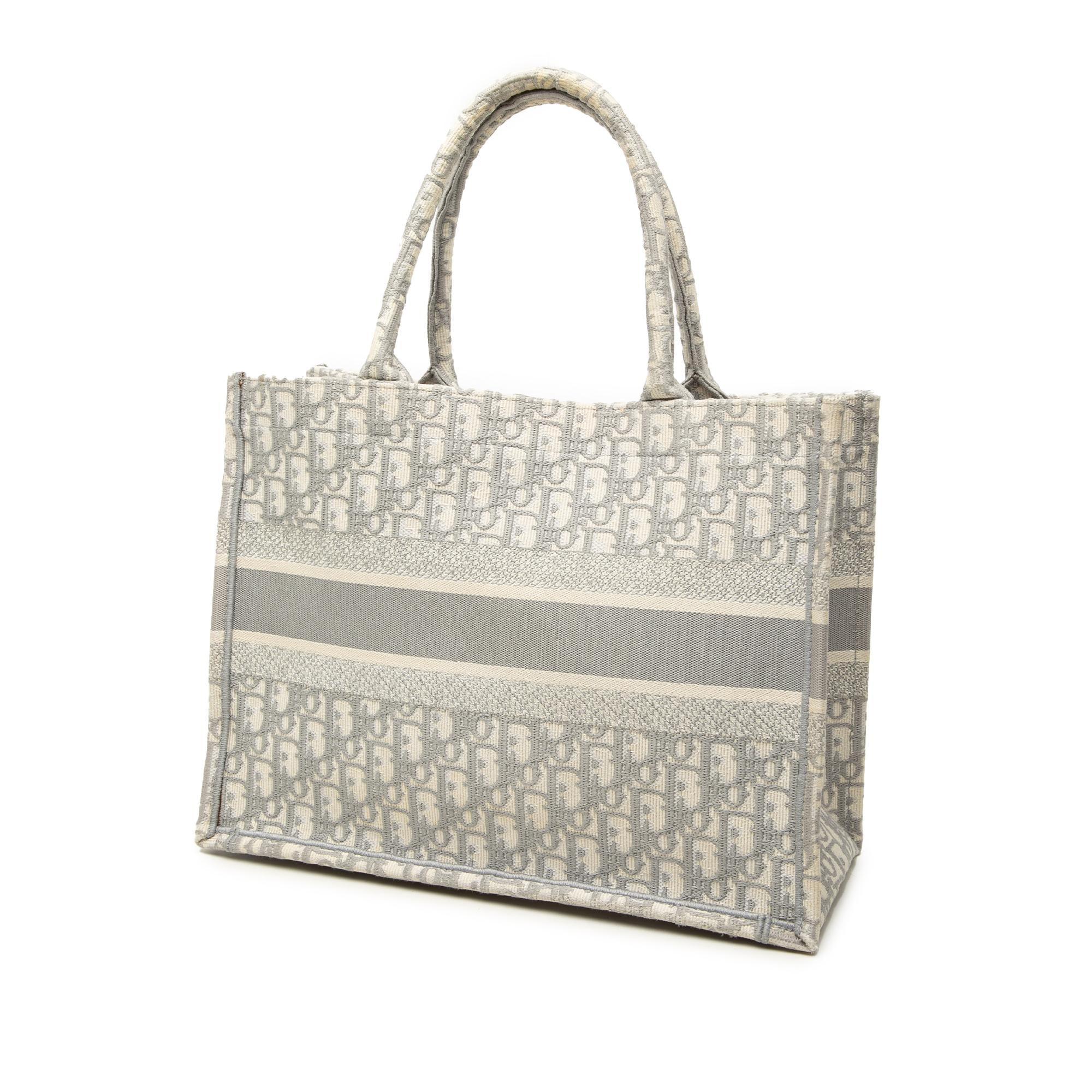 Dior Medium Oblique Embroidered Canvas Book Tote