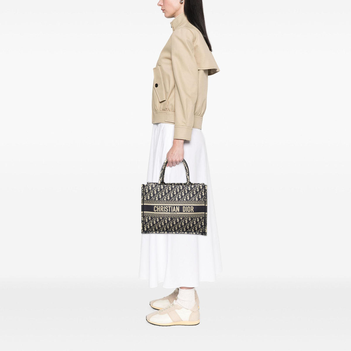 Dior Medium Oblique Embroidered Canvas Book Tote