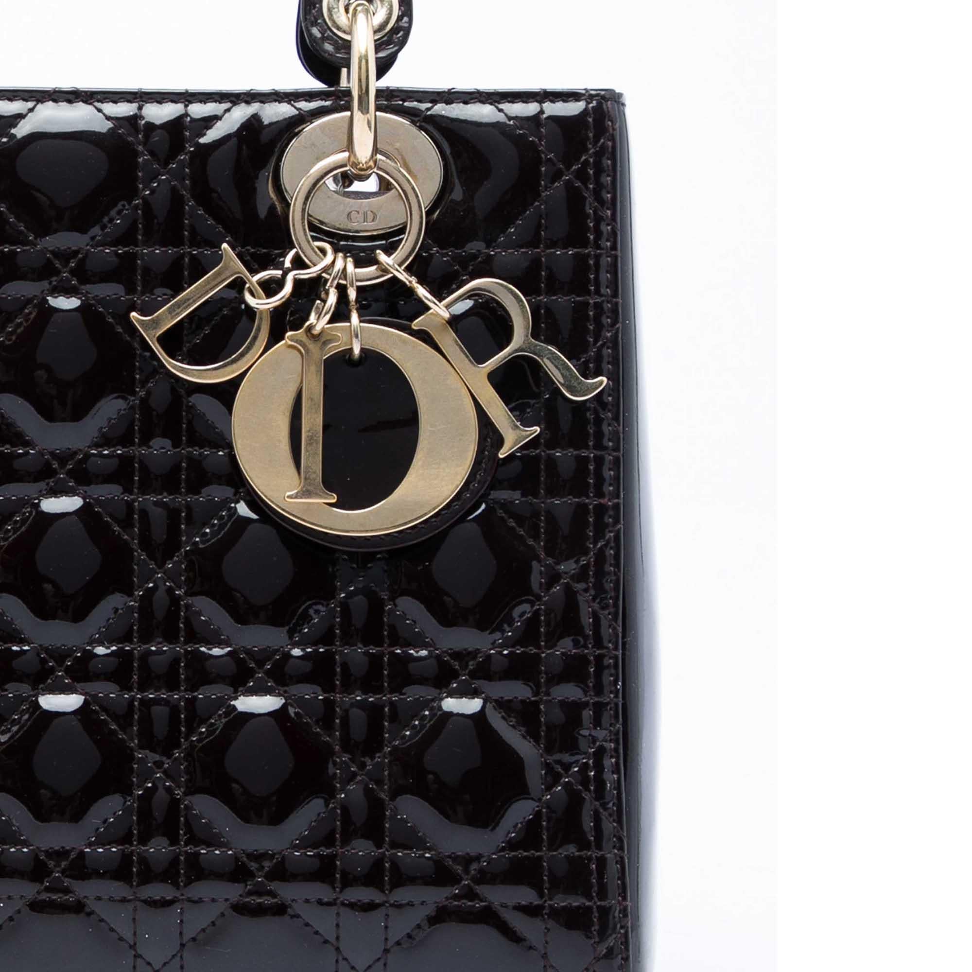 Dior Medium Patent Cannage Lady Dior