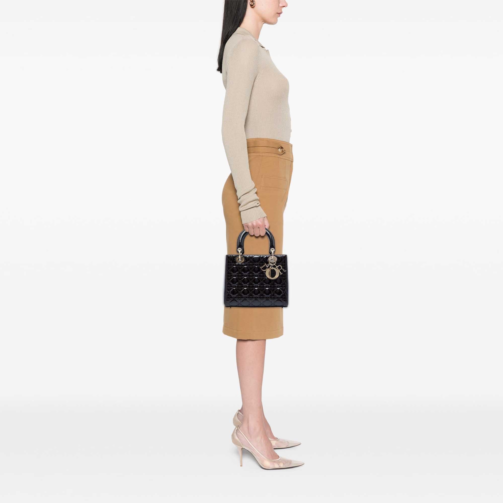Dior Medium Patent Cannage Lady Dior