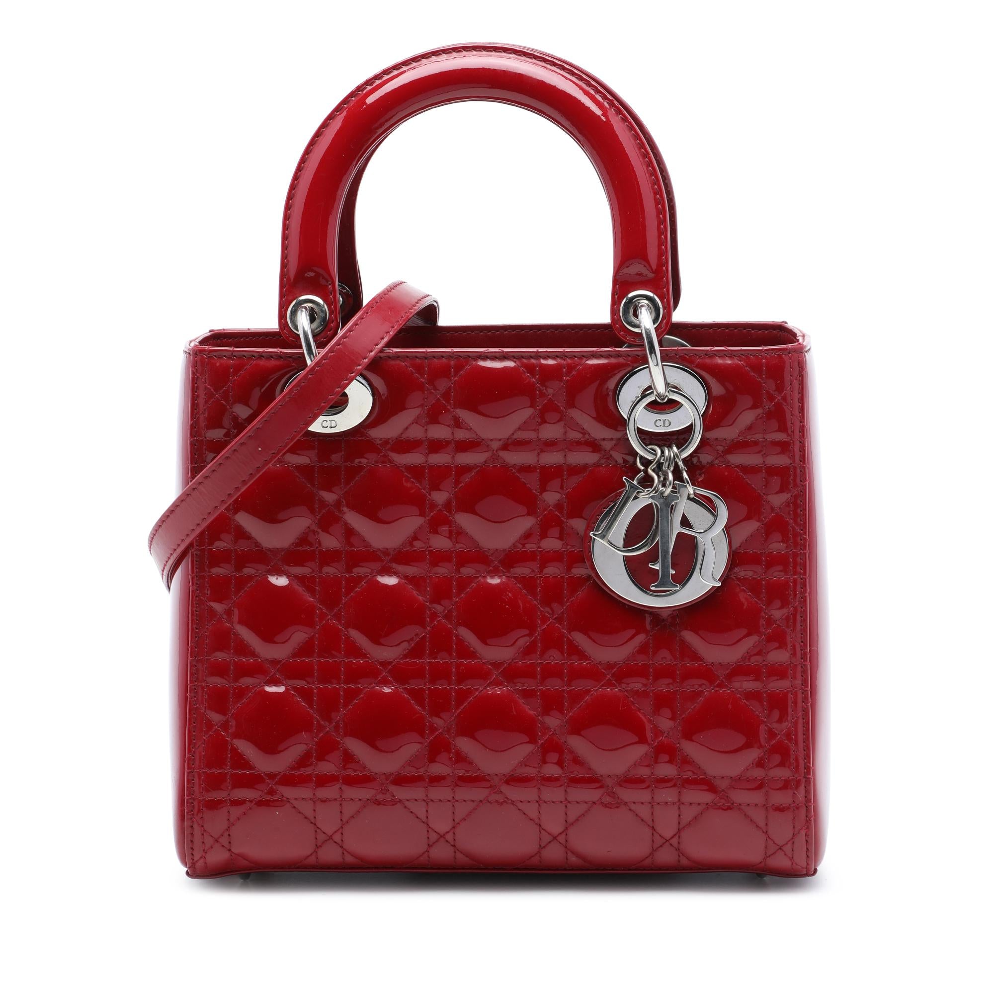 Dior Medium Patent Cannage Lady Dior